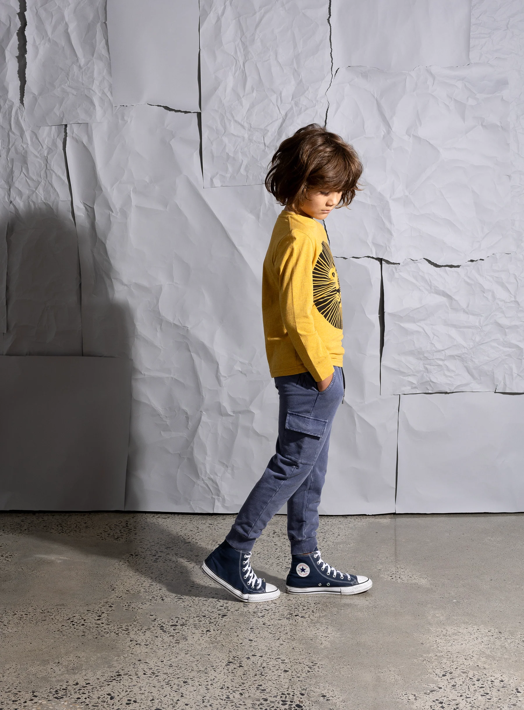 Minti Lion Circle Tee - Mustard Marle - Image 3