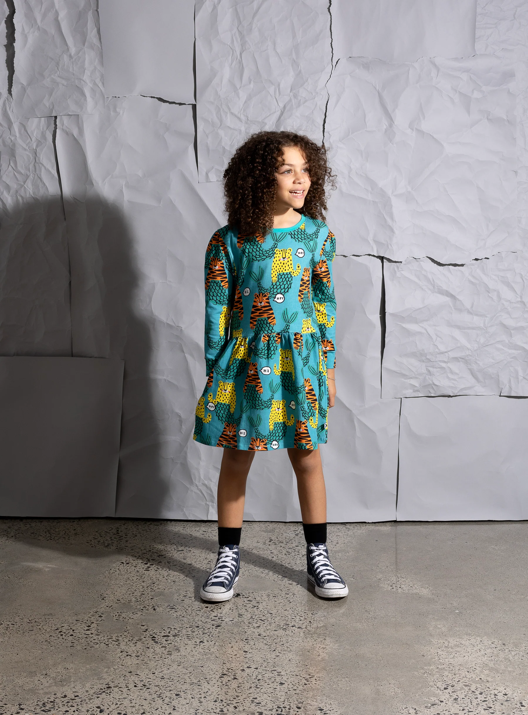 Minti Mer-Cats Dress - Teal - Image 2