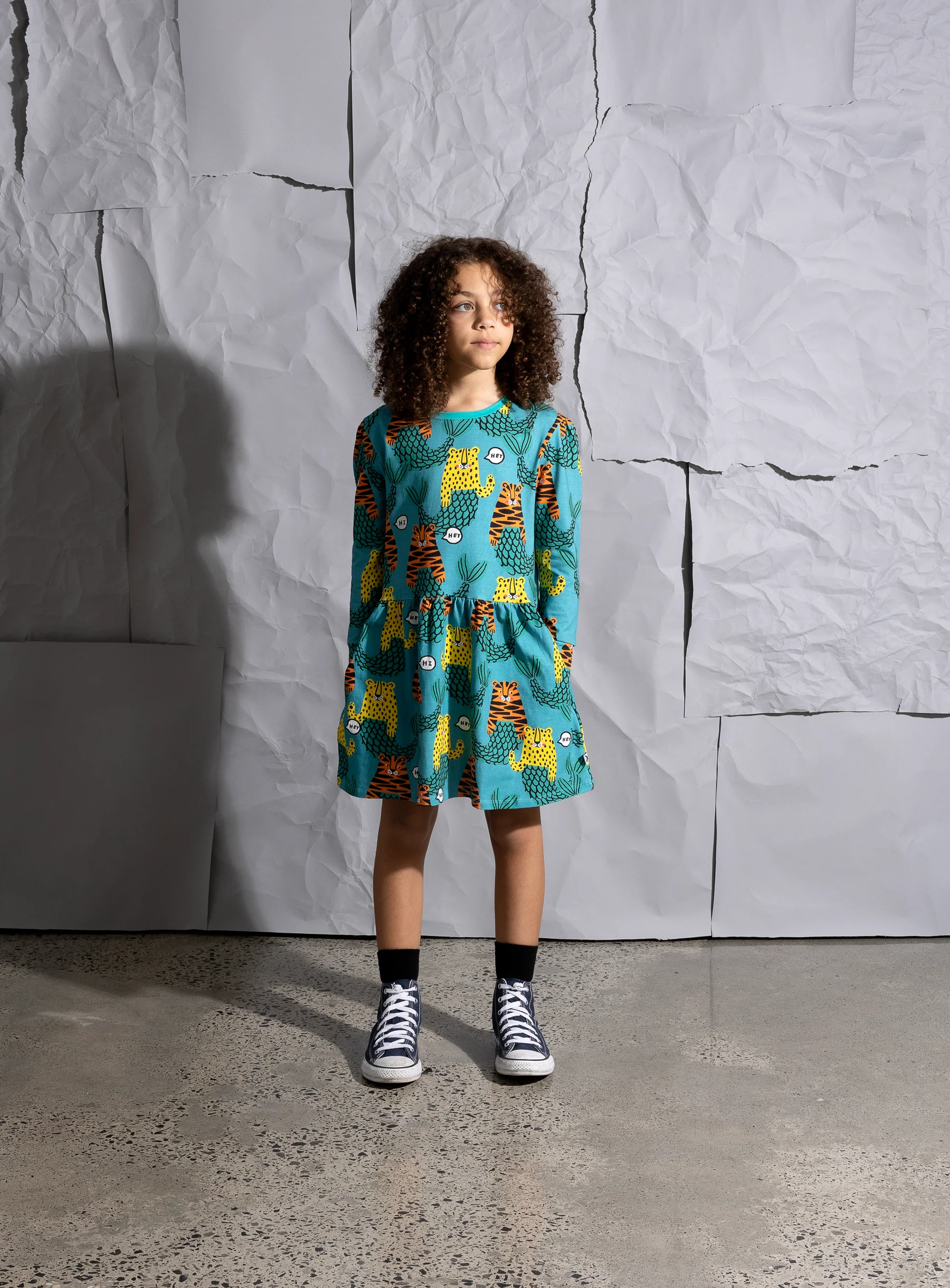 Minti Mer-Cats Dress - Teal - Image 4