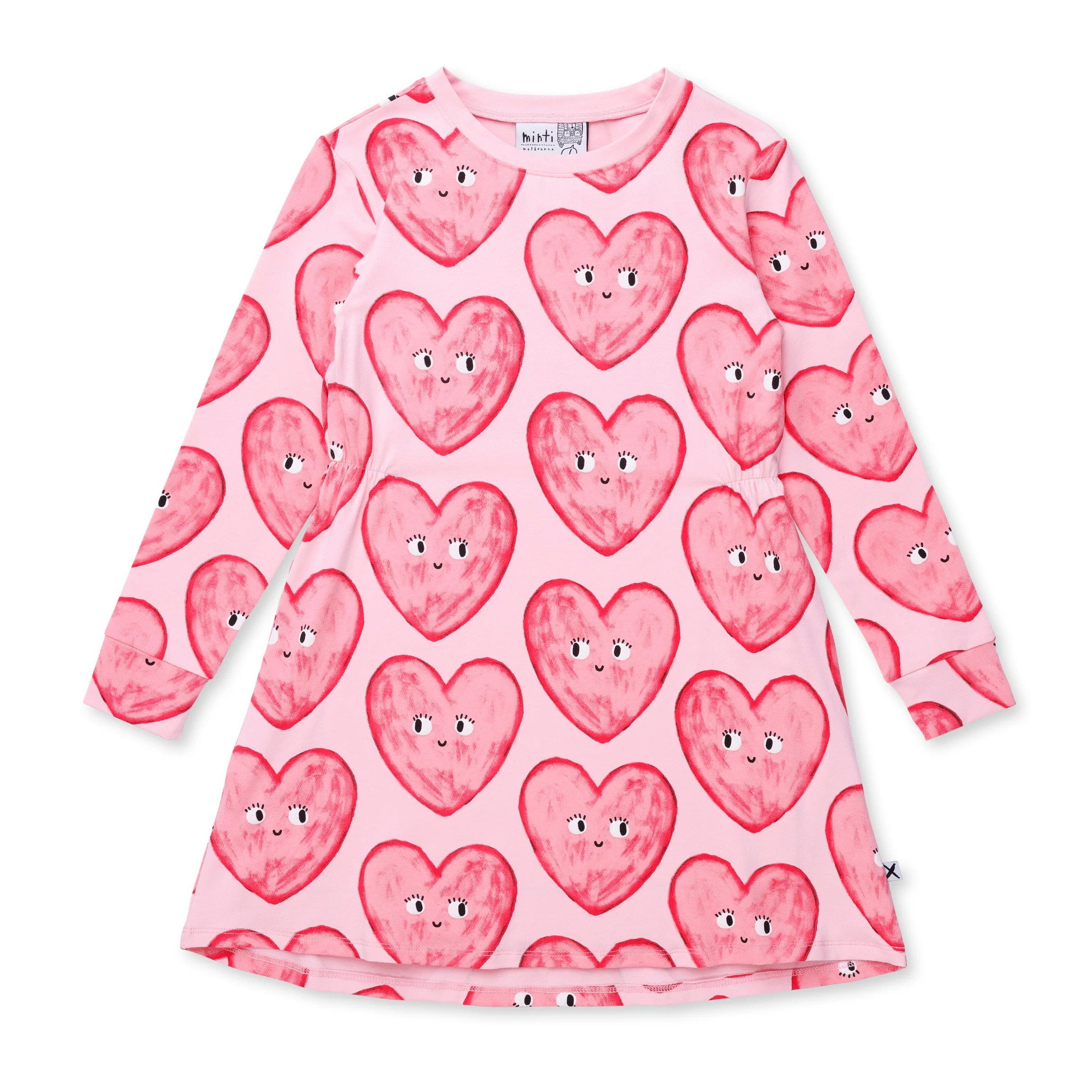 Painted Hearts Dress - Light Pink