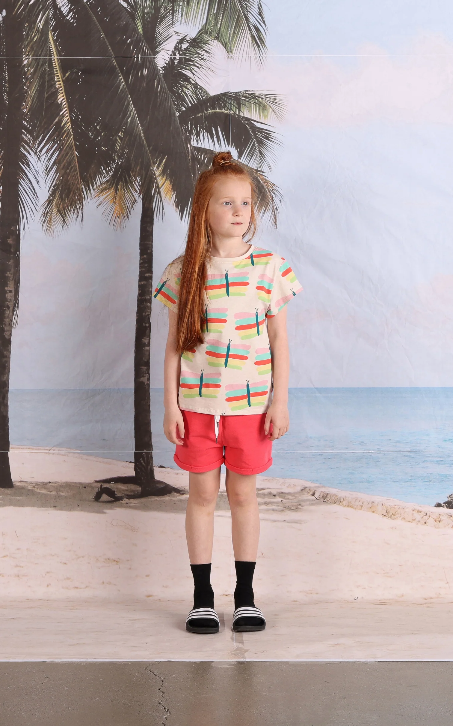 Minti Pastel Butterflies Tee - Oatmeal Marle - Image 2