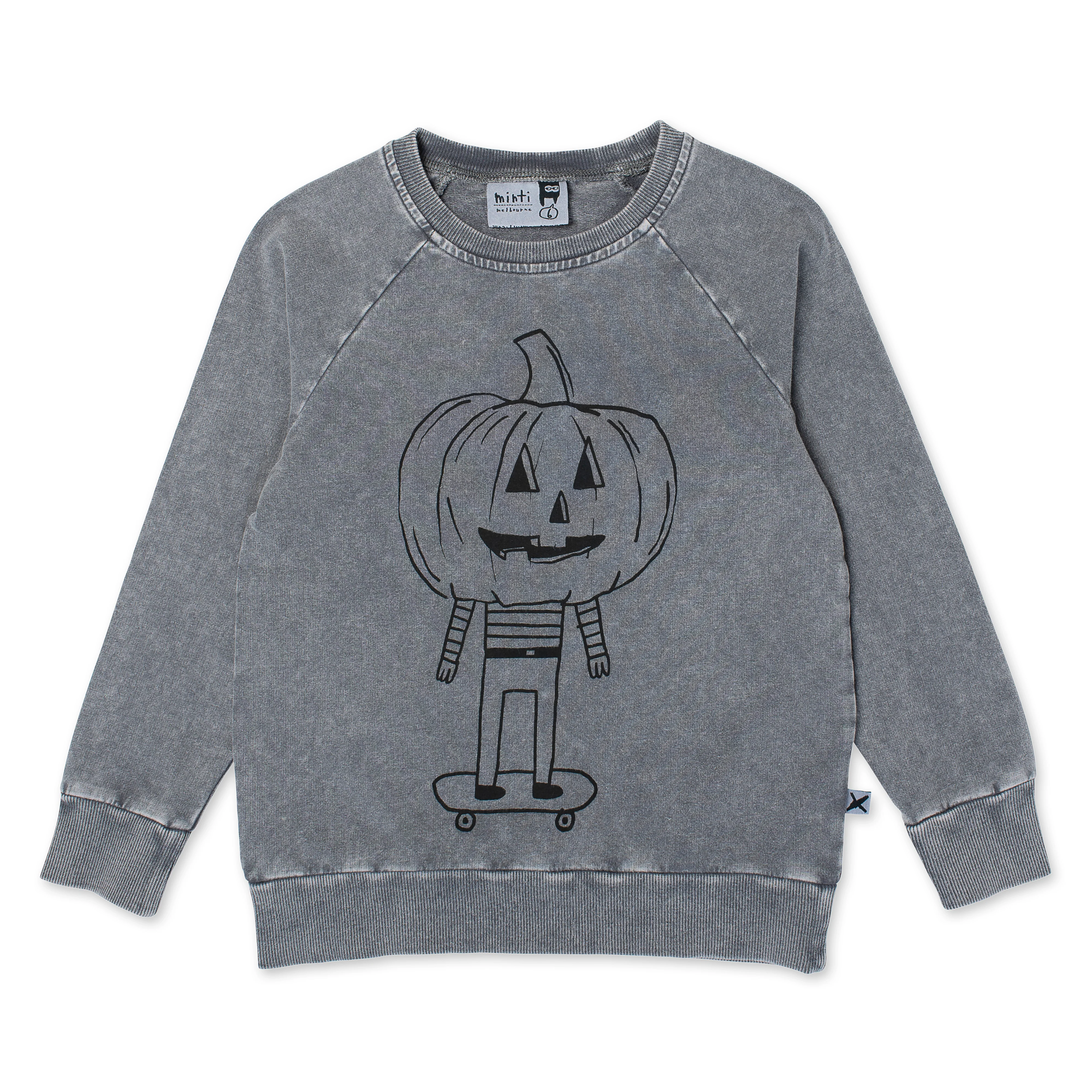 Minti Pumpkin Skater Crew - Grey Wash