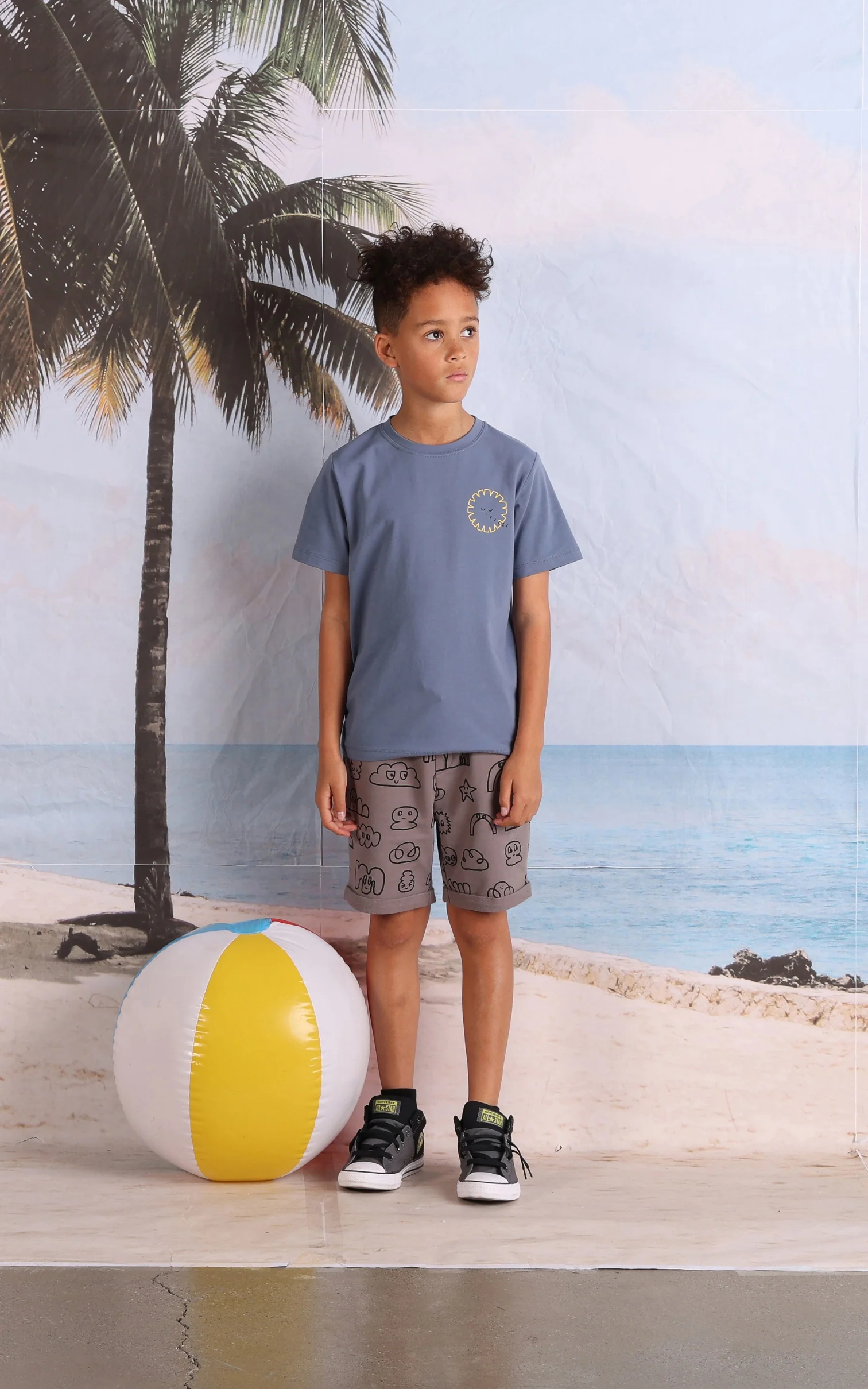 Minti Rise And Shine Tee - Dull Blue - Image 2