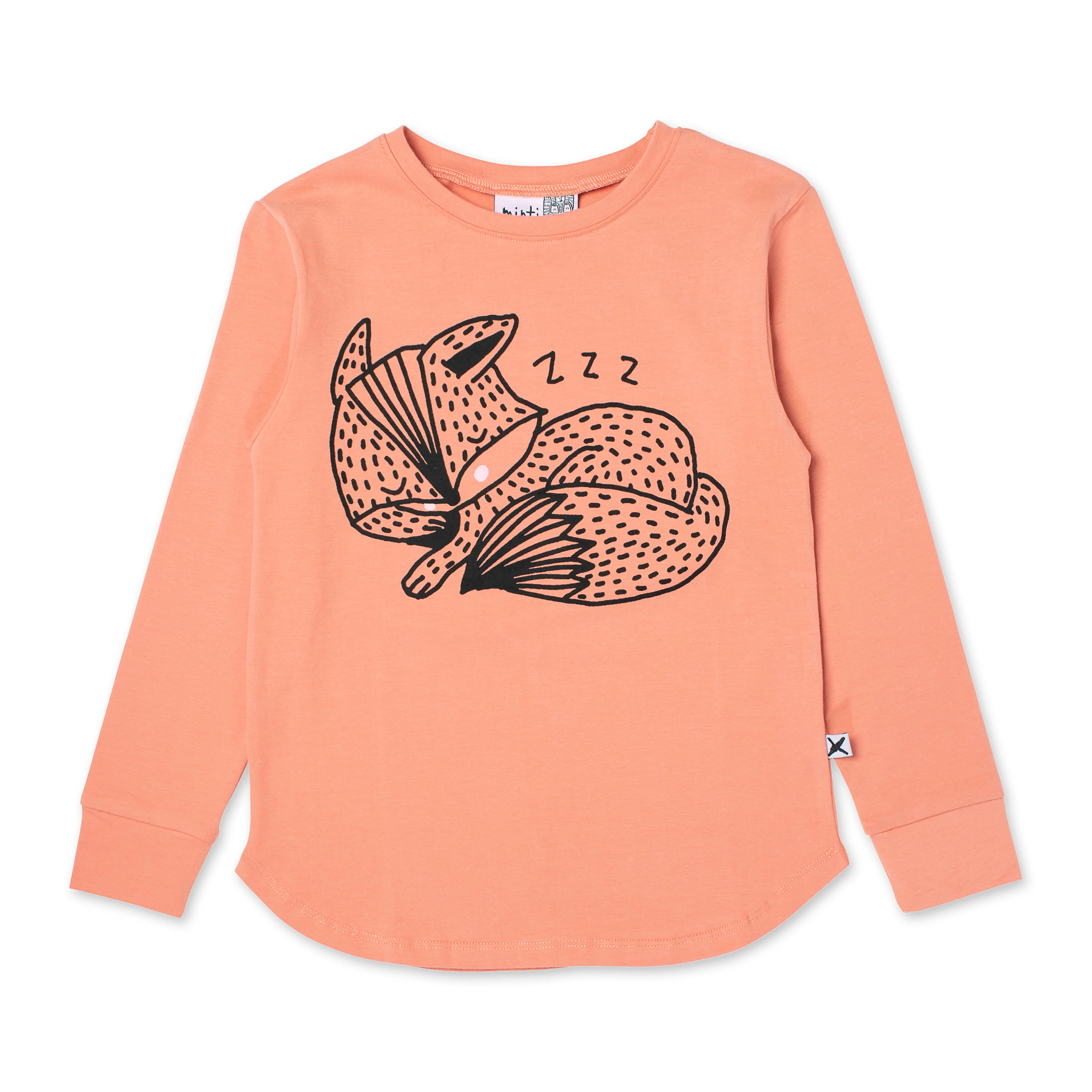 Minti Sleepy Fox Tee - Apricot