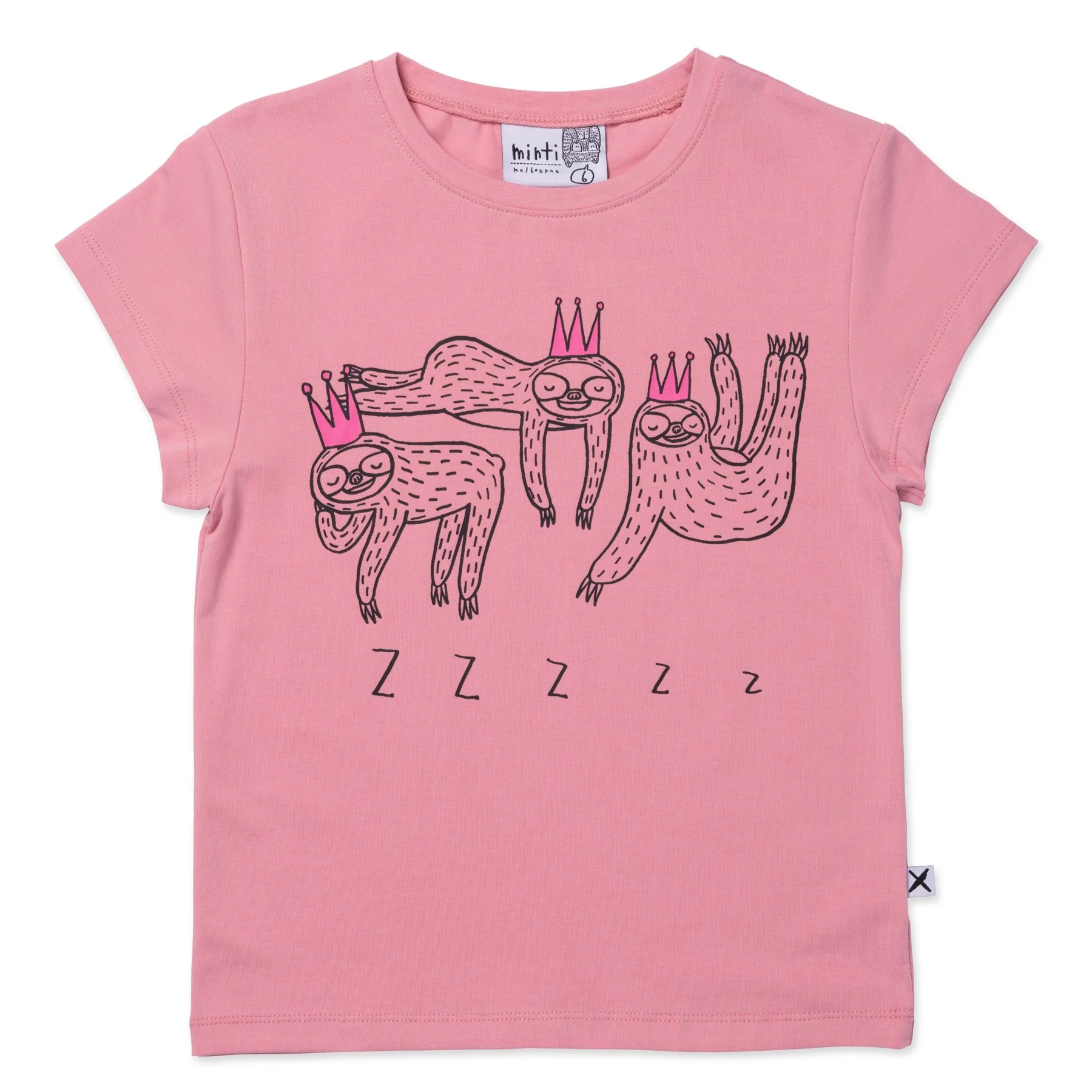 Minti Sleepy Sloths Tee - Fuchsia