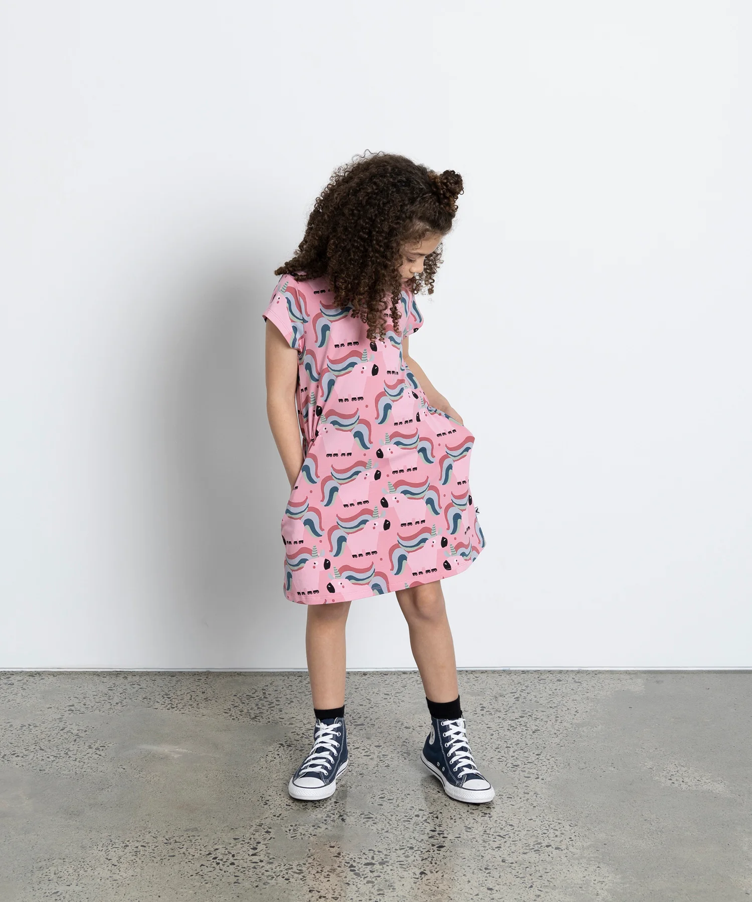 Minti Sporty Unicorns Dress - Fuchsia - Image 3