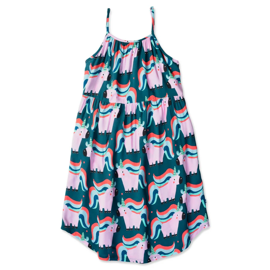 Minti Sporty Unicorns Midi Dress - Dark Turquoise