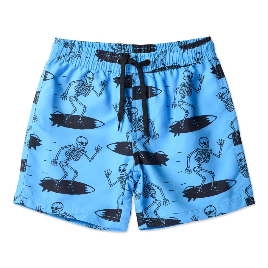 Minti Surfing Skeletons Boardies - Aqua