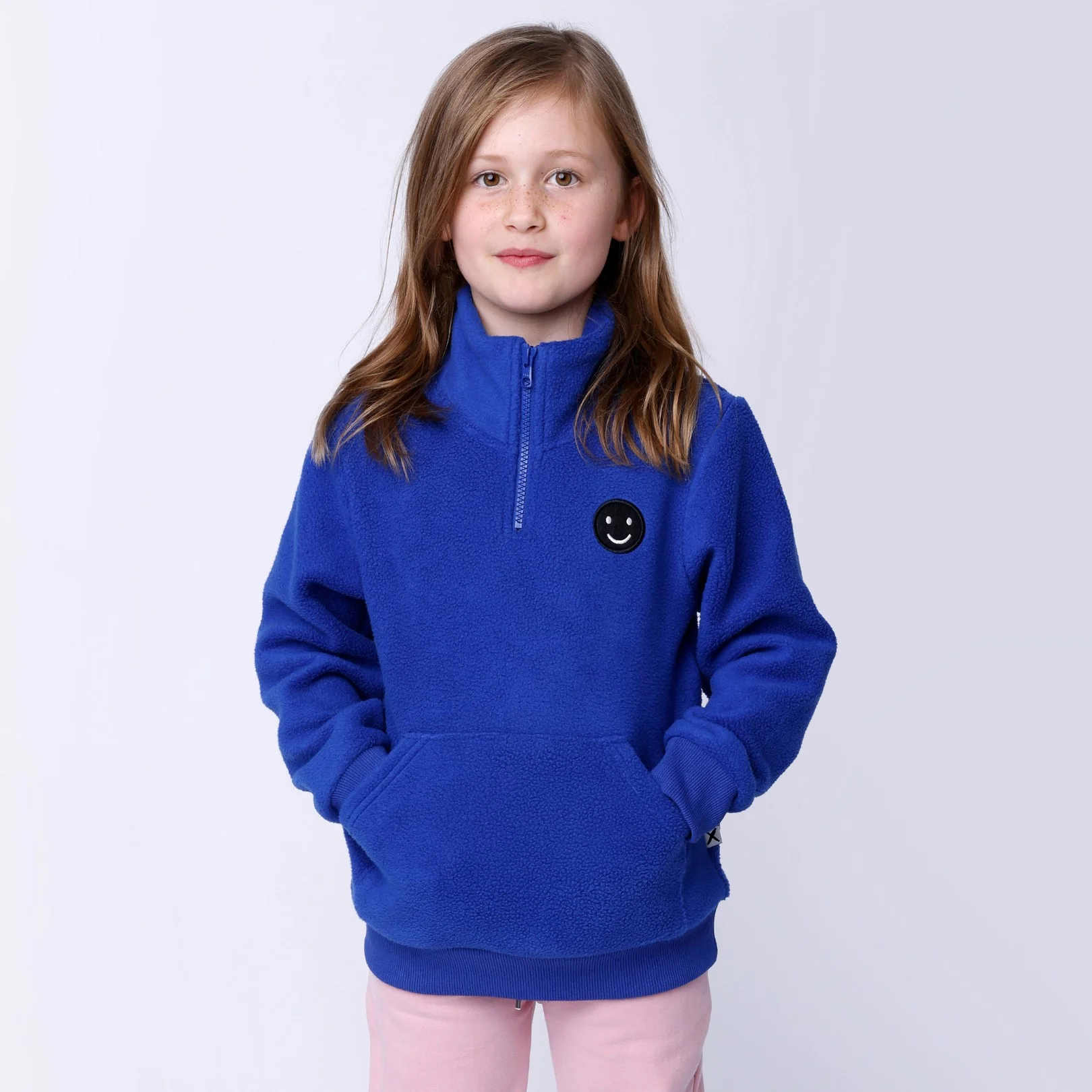 Teddy Half Zip Crew - Cobalt - Image 3