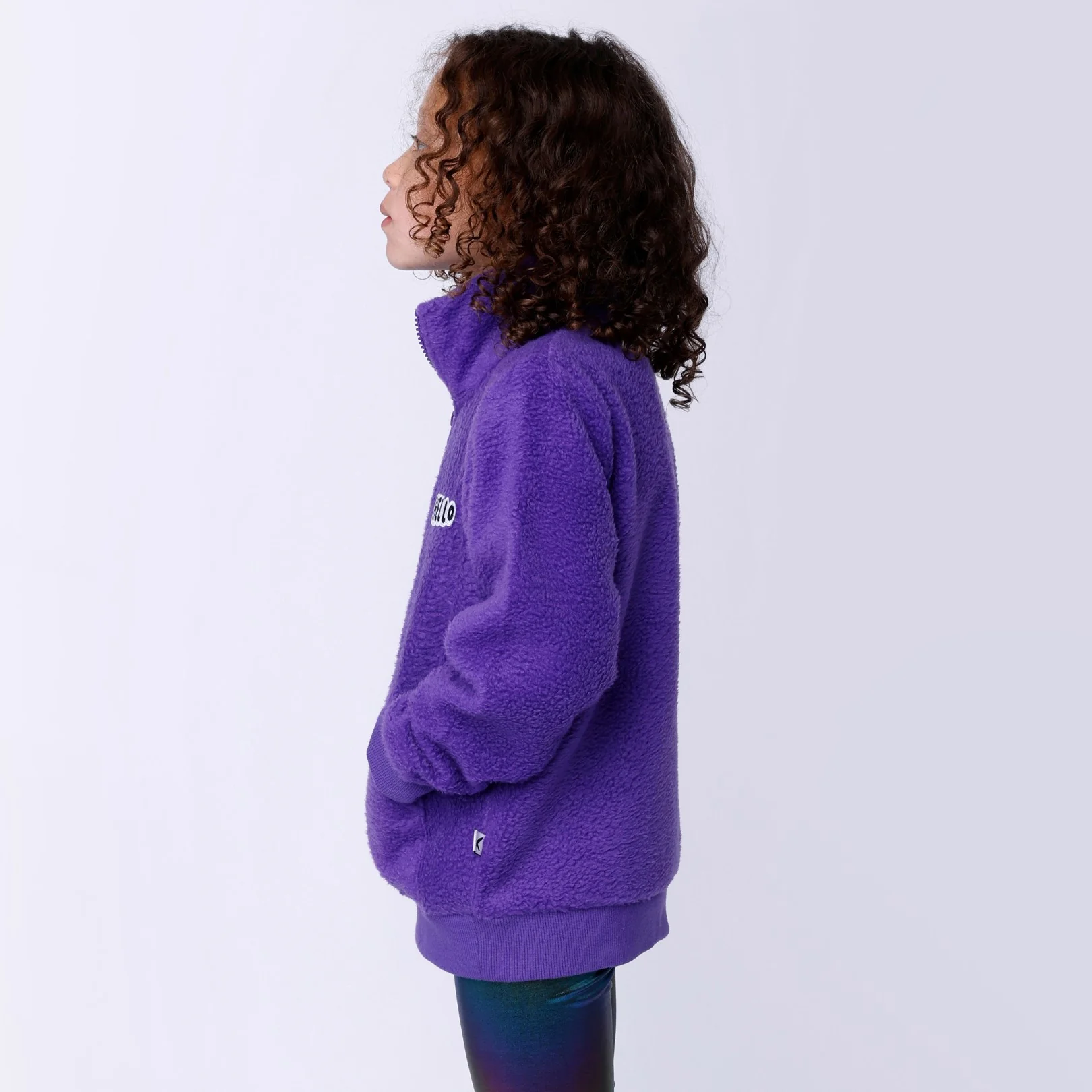 Teddy Half Zip Crew - Purple - Image 3