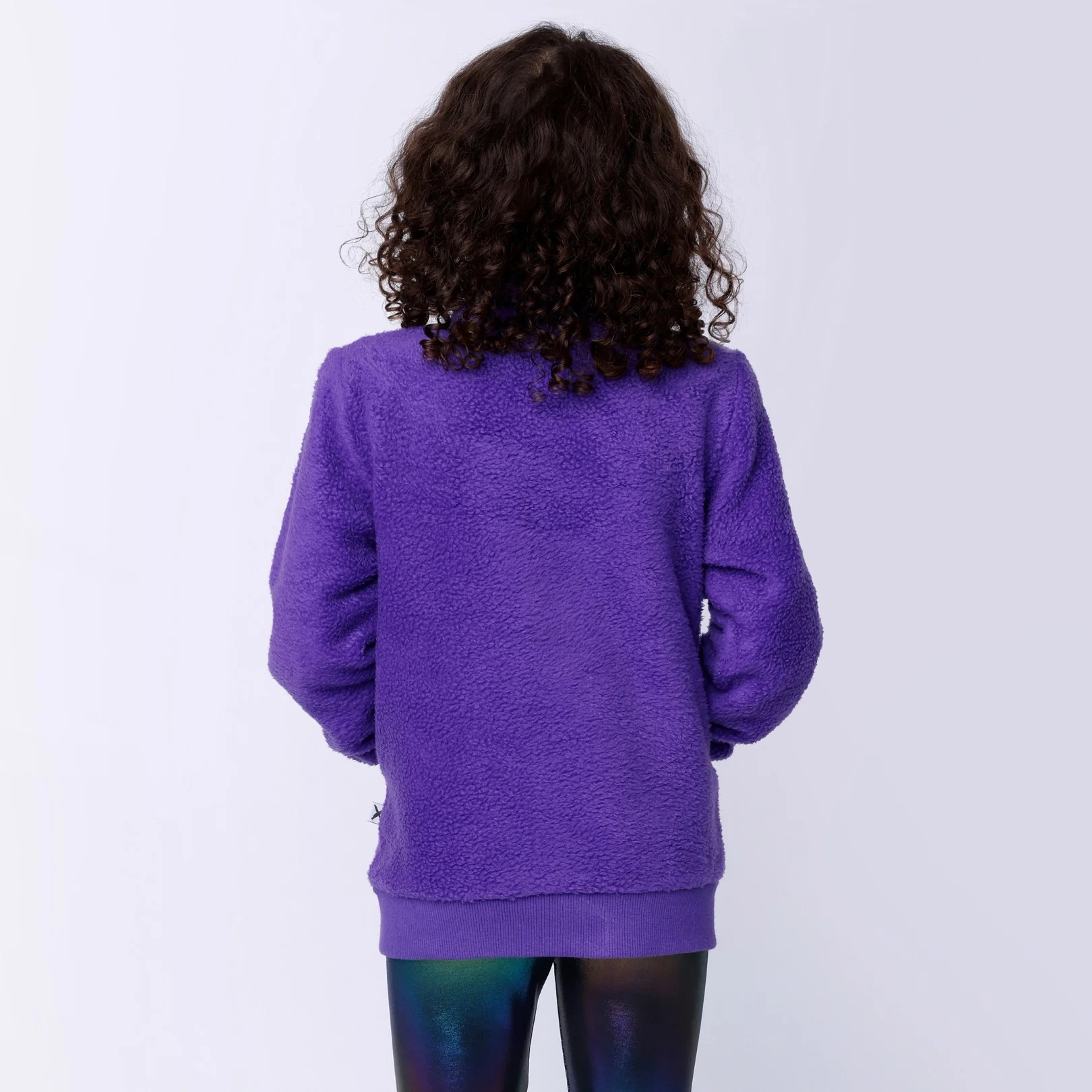 Teddy Half Zip Crew - Purple - Image 4