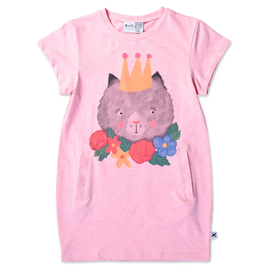 Minti Tropical Kitty Dress - Strawberry Marle