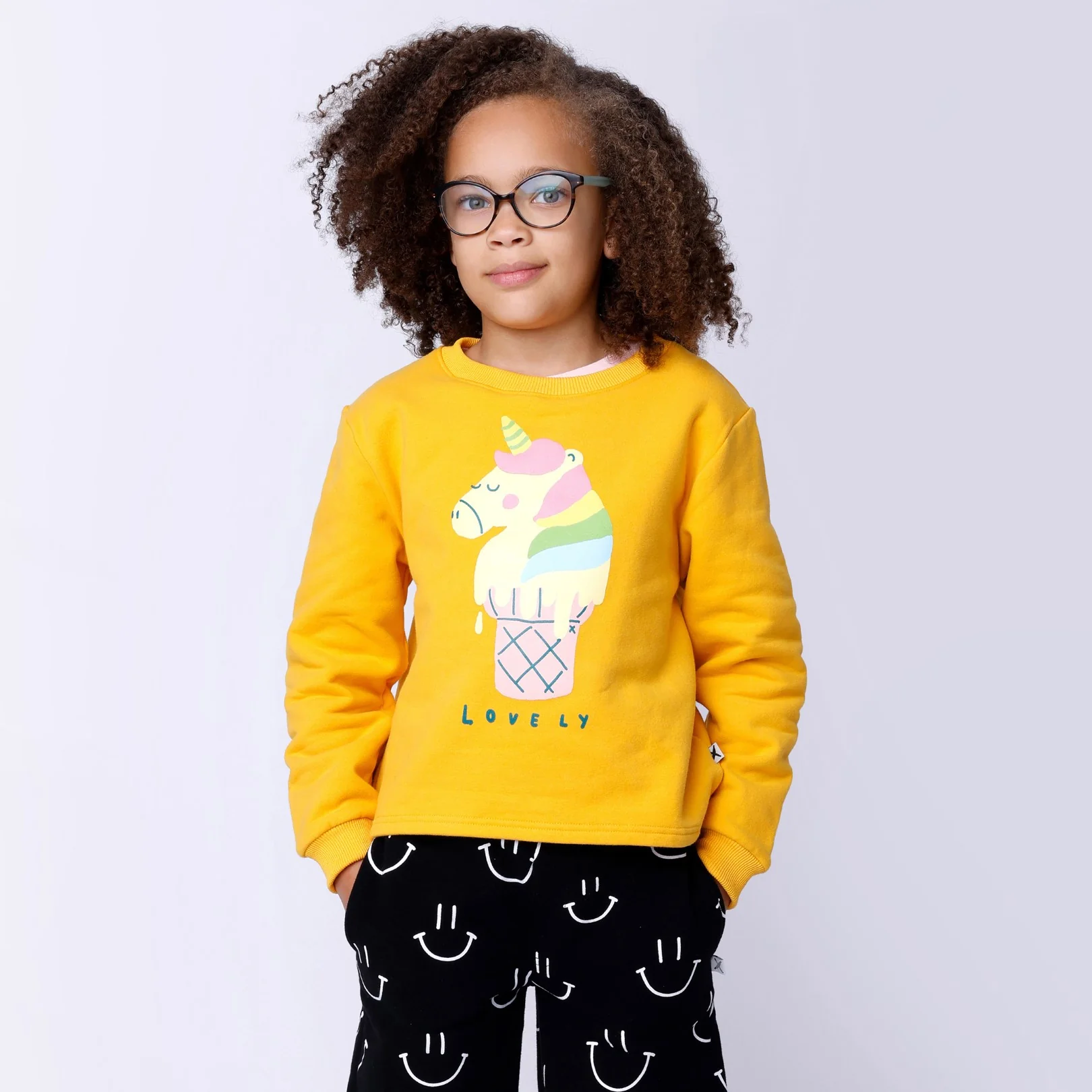 Unicorn Icecream Furry Crew - Mustard - Image 2