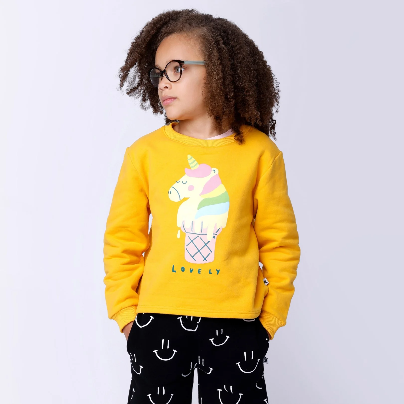 Unicorn Icecream Furry Crew - Mustard - Image 3