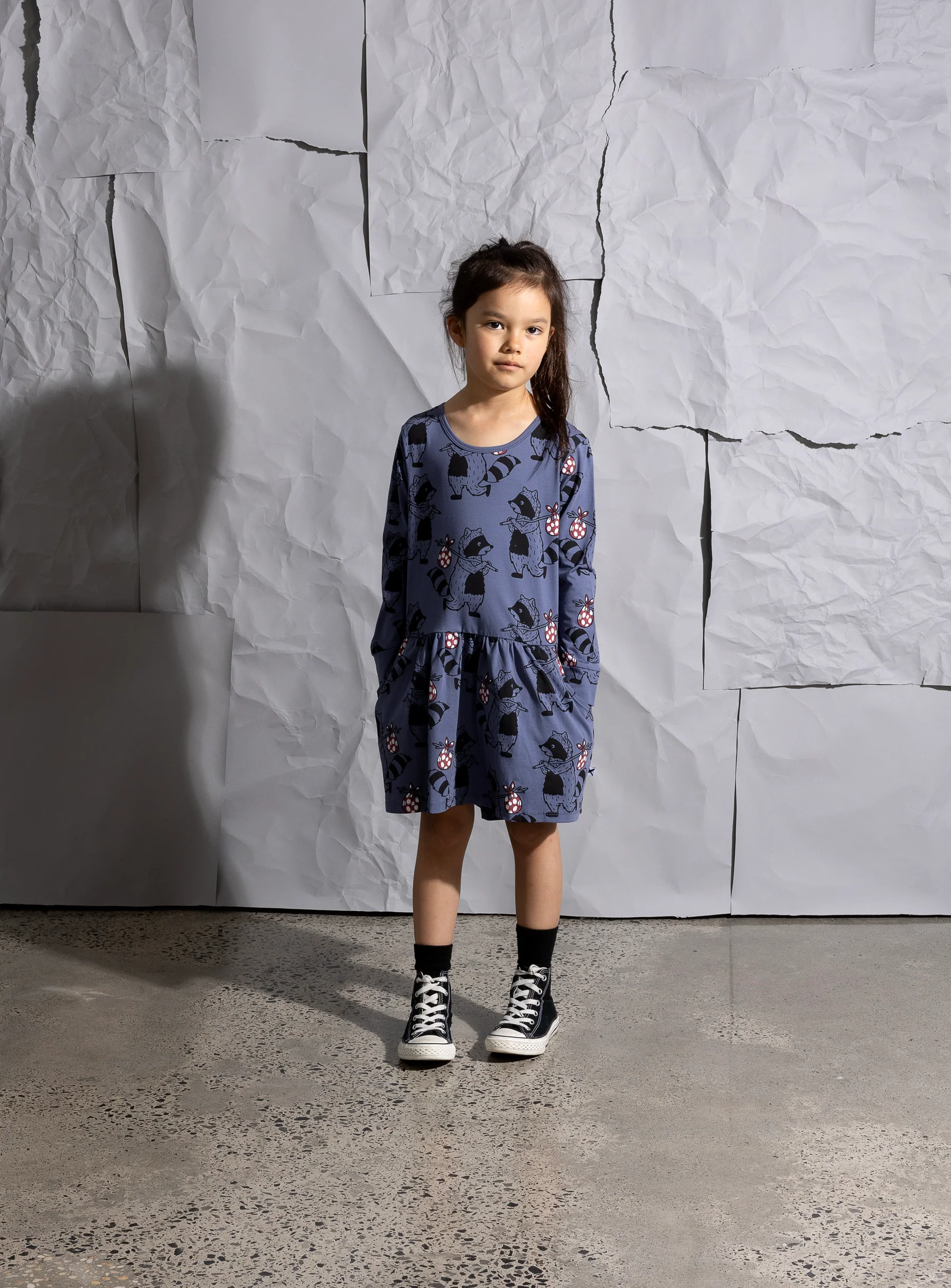 Minti Wandering Raccoon Dress - Midnight - Image 2