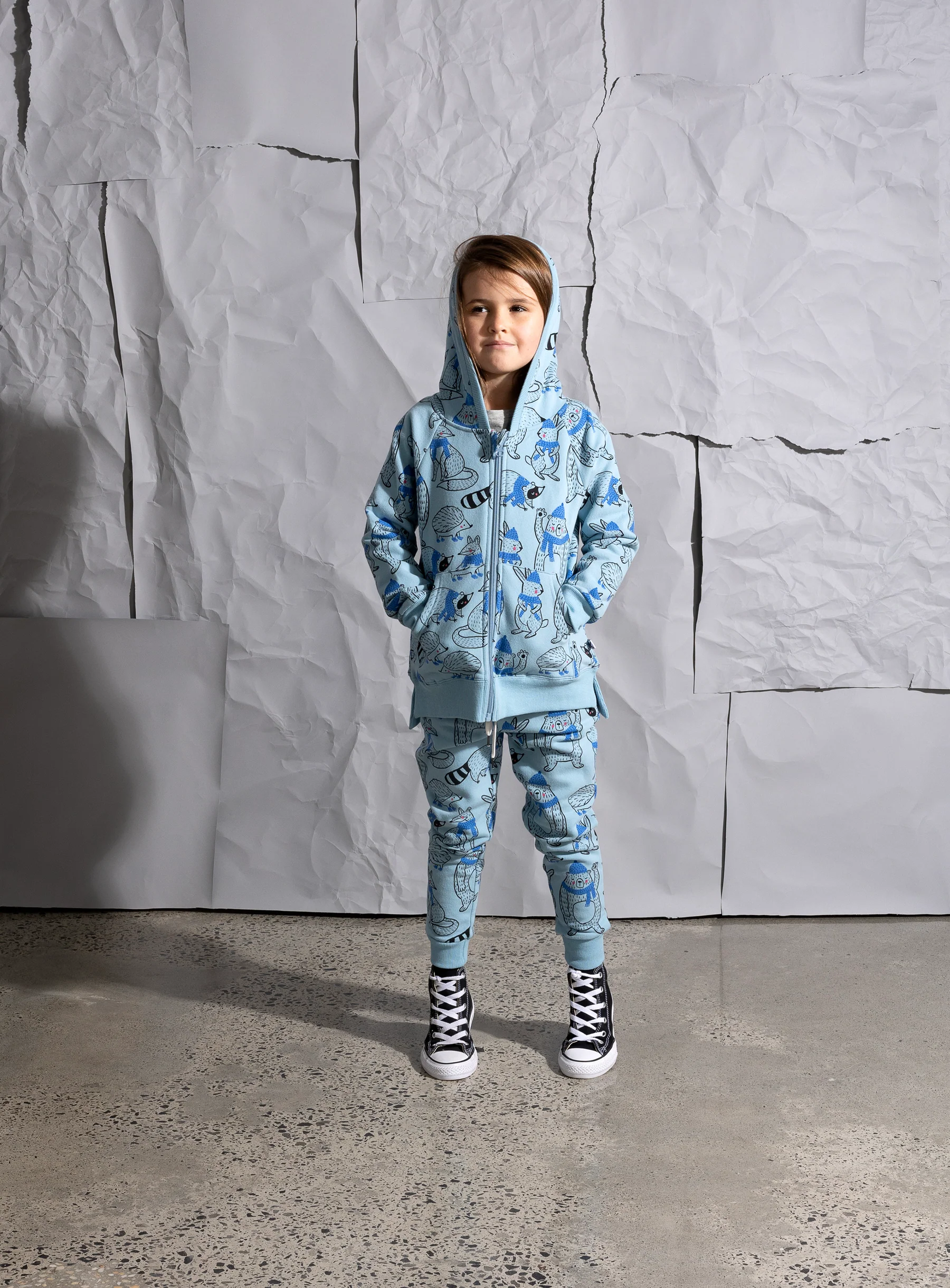 Minti Warm Forest Friends Furry Trackies - Aqua - Image 2