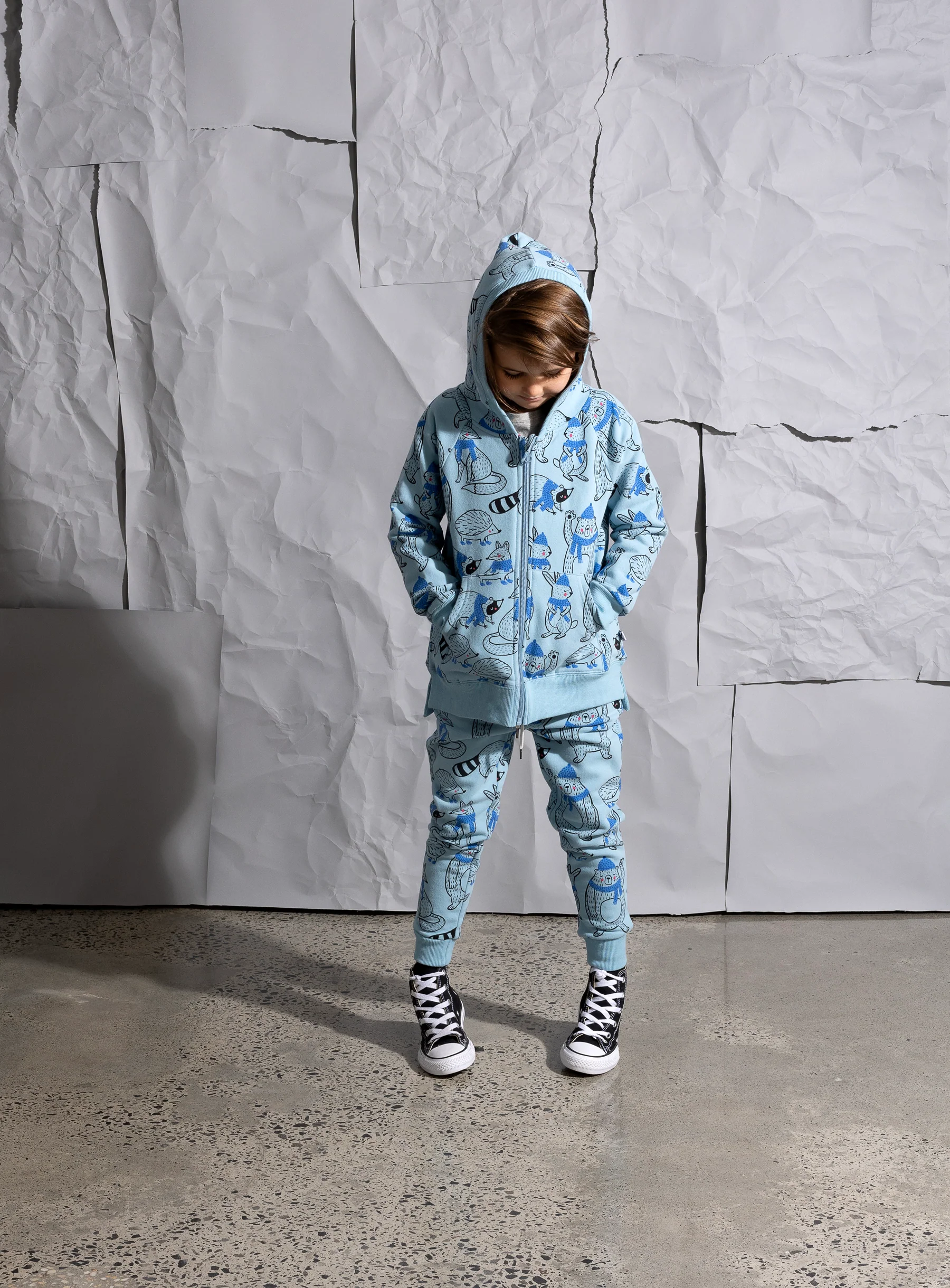 Minti Warm Forest Friends Furry Trackies - Aqua - Image 3