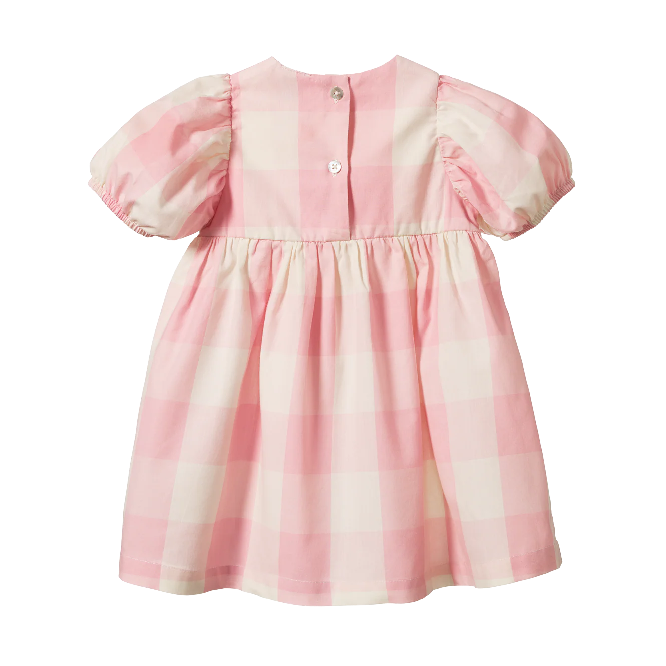 Nature Baby Albertine Dress - Summer Rose Check - Image 2