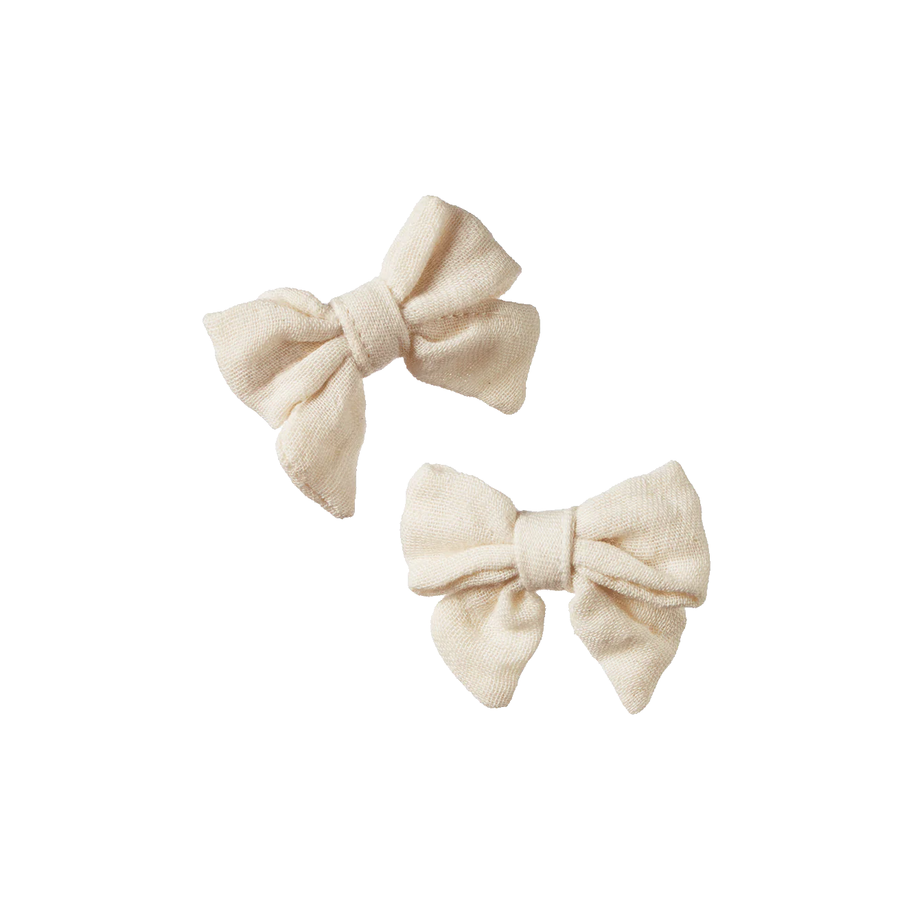 Bow Hair Clips 2 Pack - Natural Crinkle
