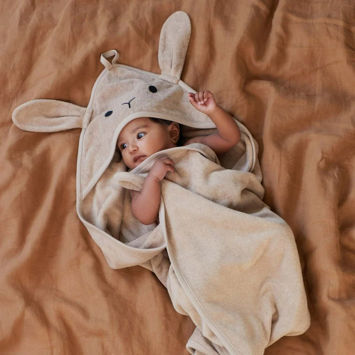Bunny Hooded Towel - Nougat - Image 2