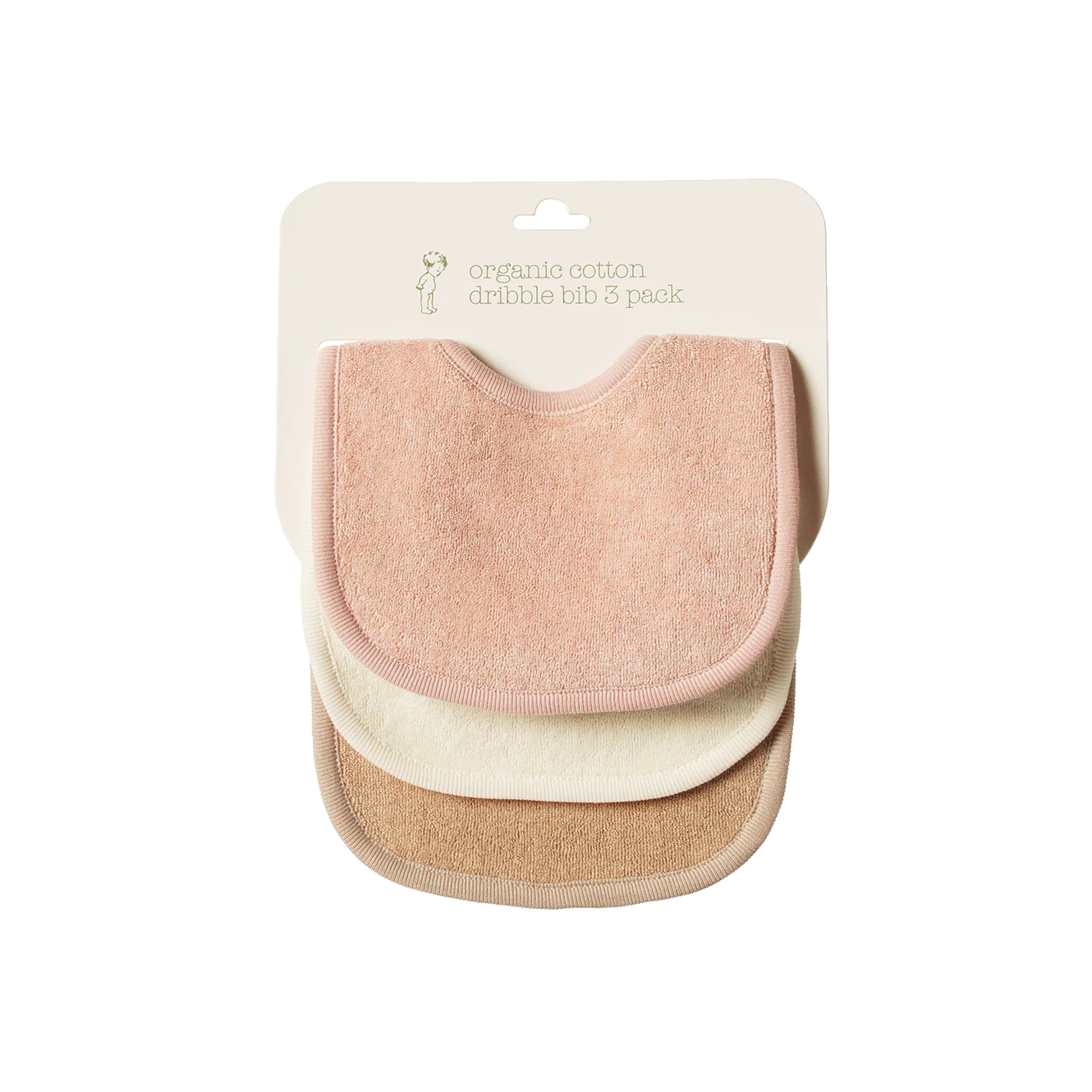 Dribble Bibs 3 Pack - Rose Dust/Natural/Nougat