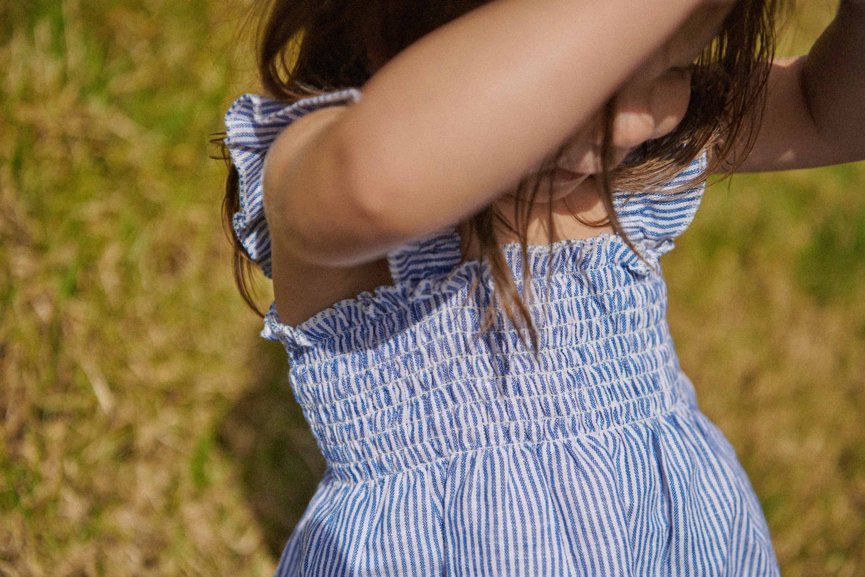 Gala Dress Linen - Blue Stripe - Image 3