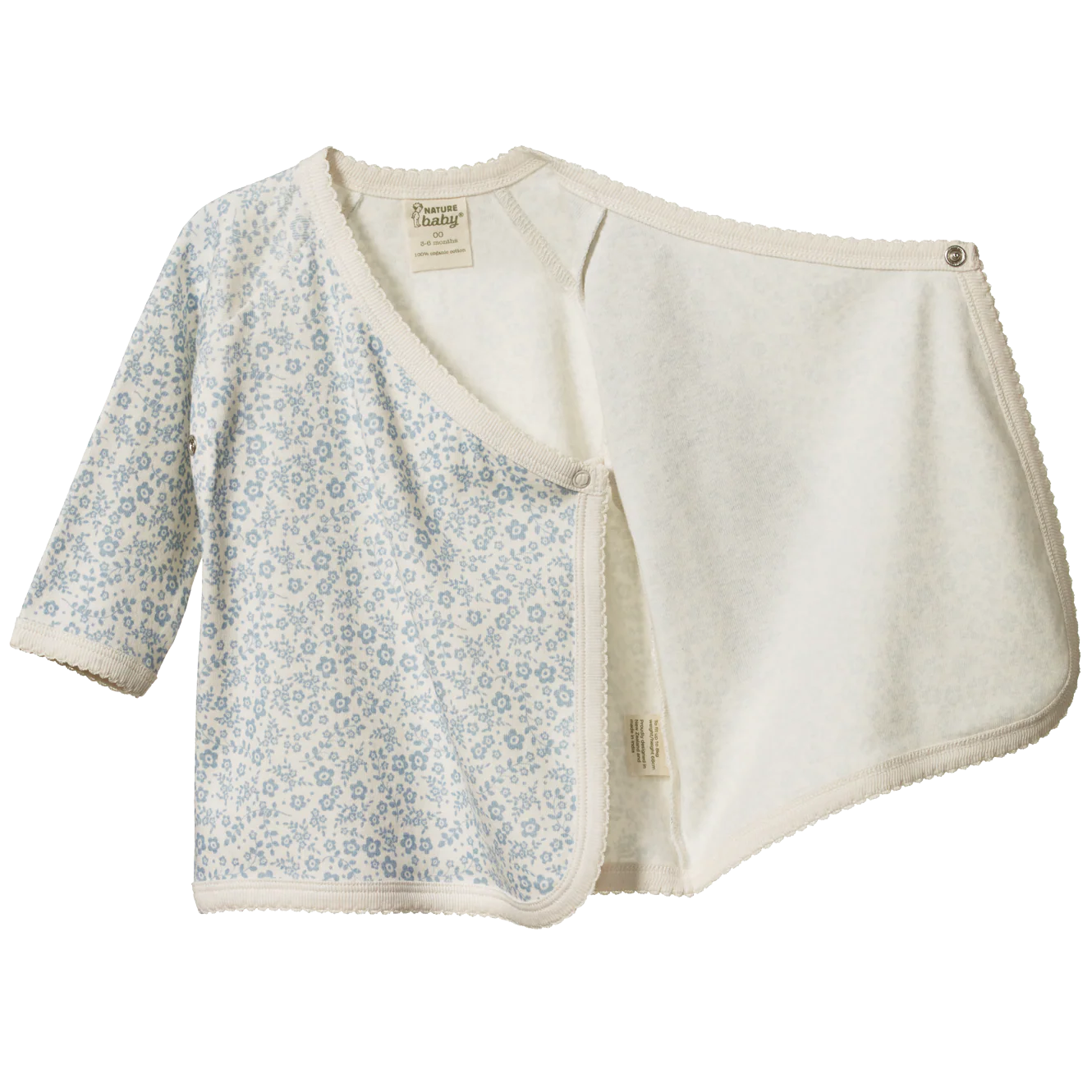 Nature Baby Kimono Jacket - Daisy Belle Blue Print - Image 2