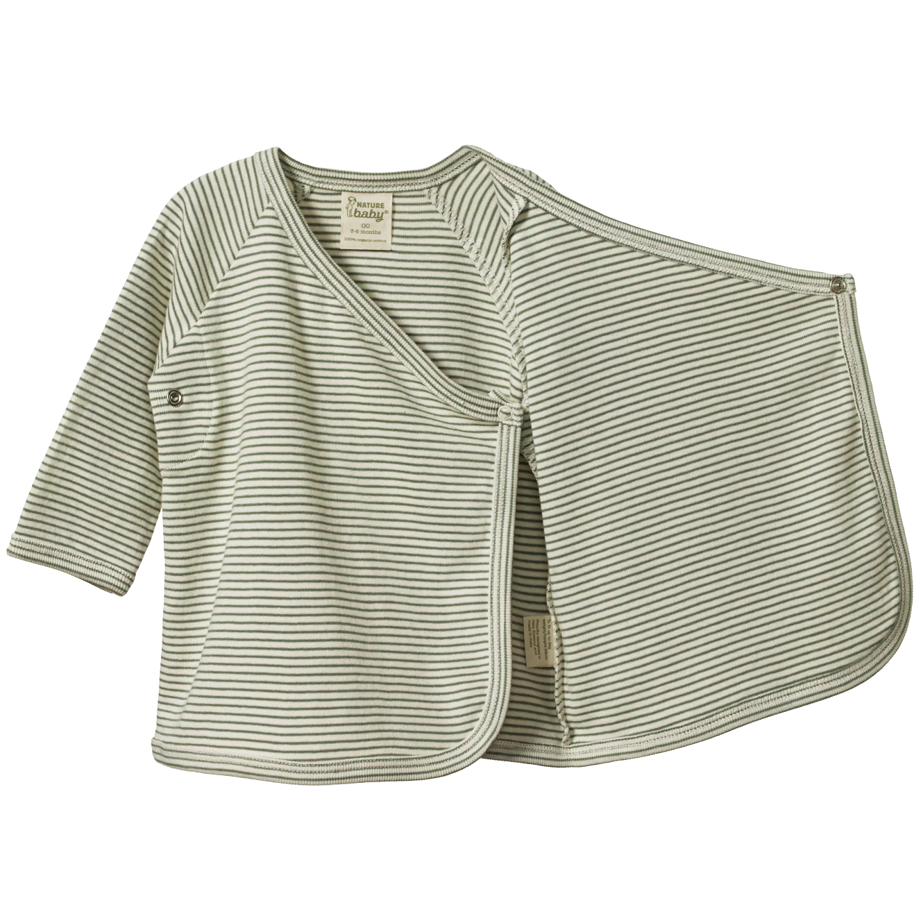 Nature Baby Kimono Jacket - Nettle Pinstripe - Image 3