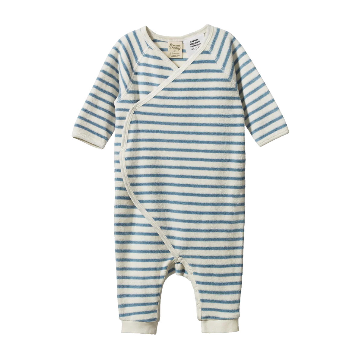 Kimono Stretch And Grow Terry - Powder Blue Sailor Stripe