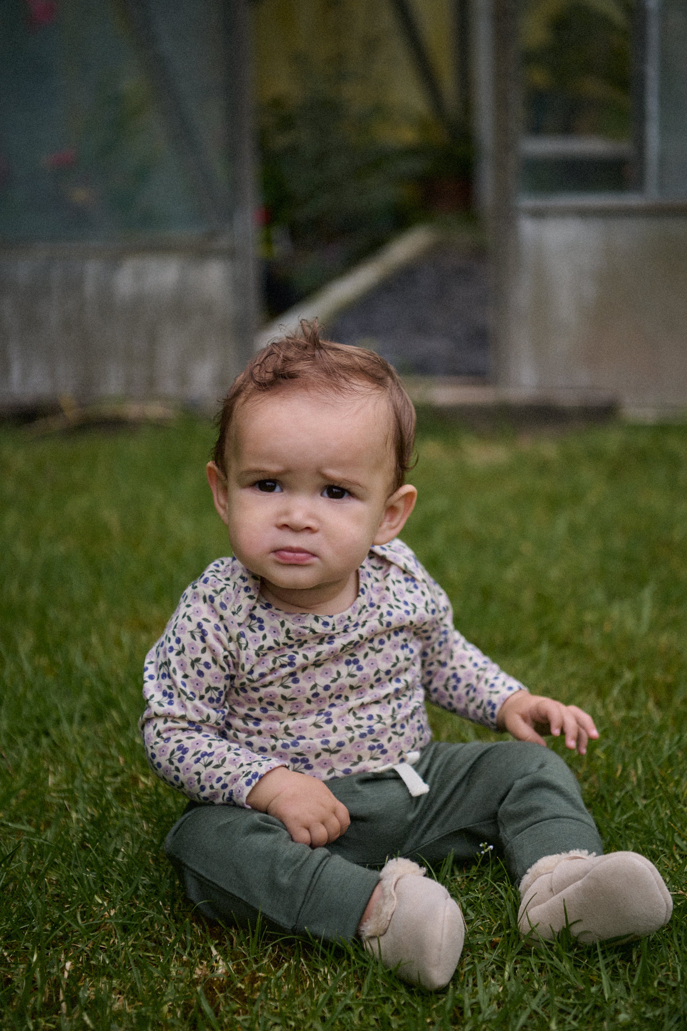 Longsleeve Bodysuit Pointelle Briarwood Lilac Print - Image 2