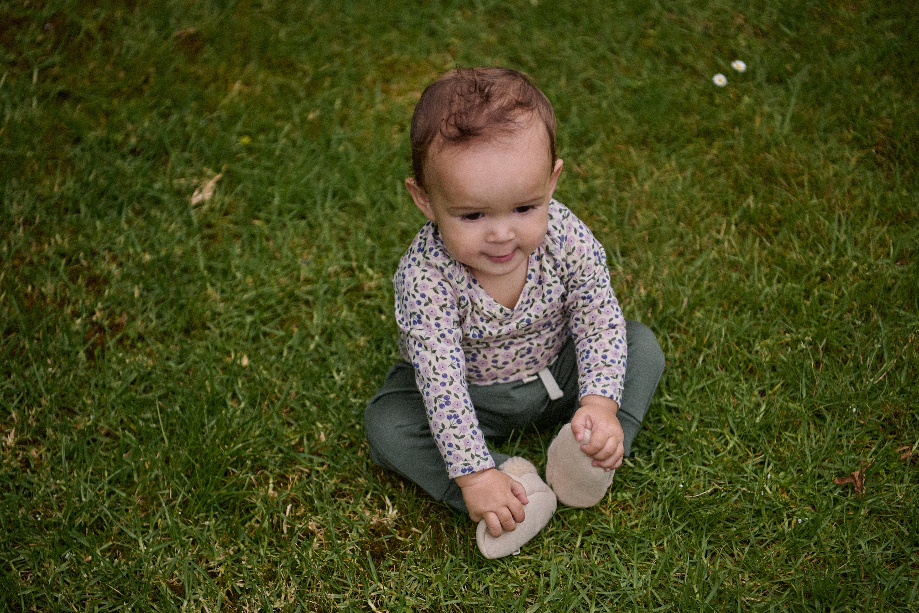 Longsleeve Bodysuit Pointelle Briarwood Lilac Print - Image 3