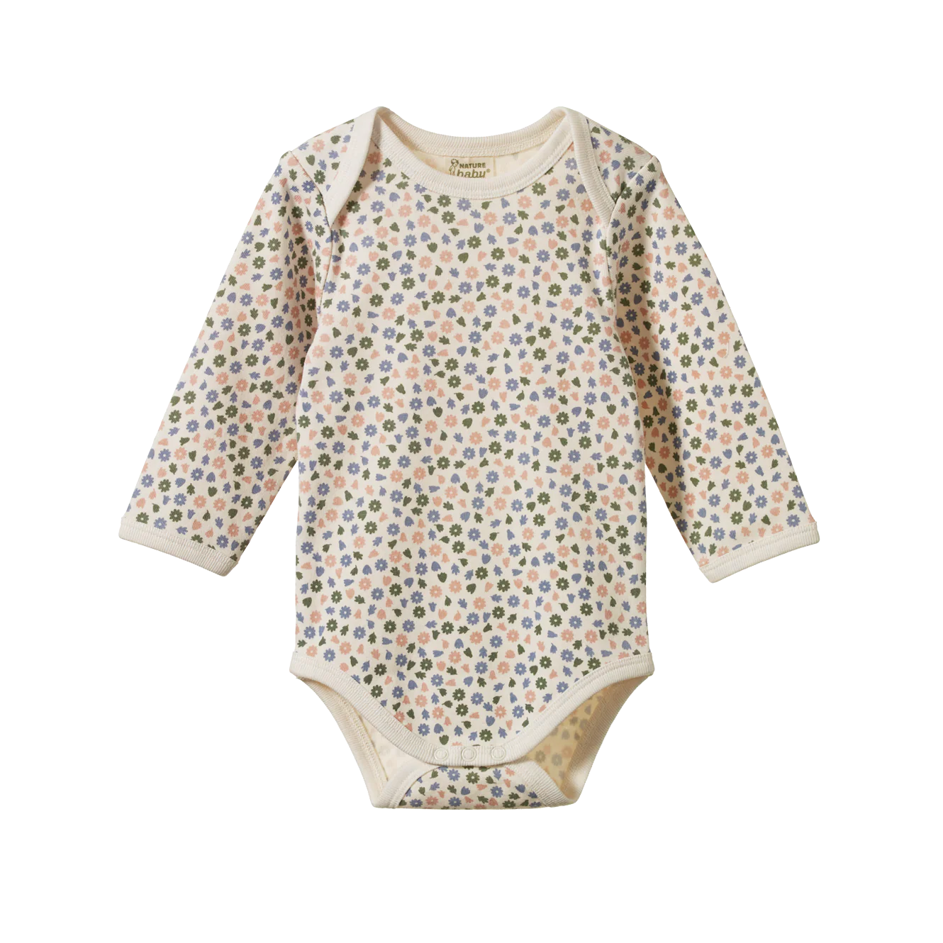 Nature Baby Long Sleeve Bodysuit - Chamomile Blooms Print
