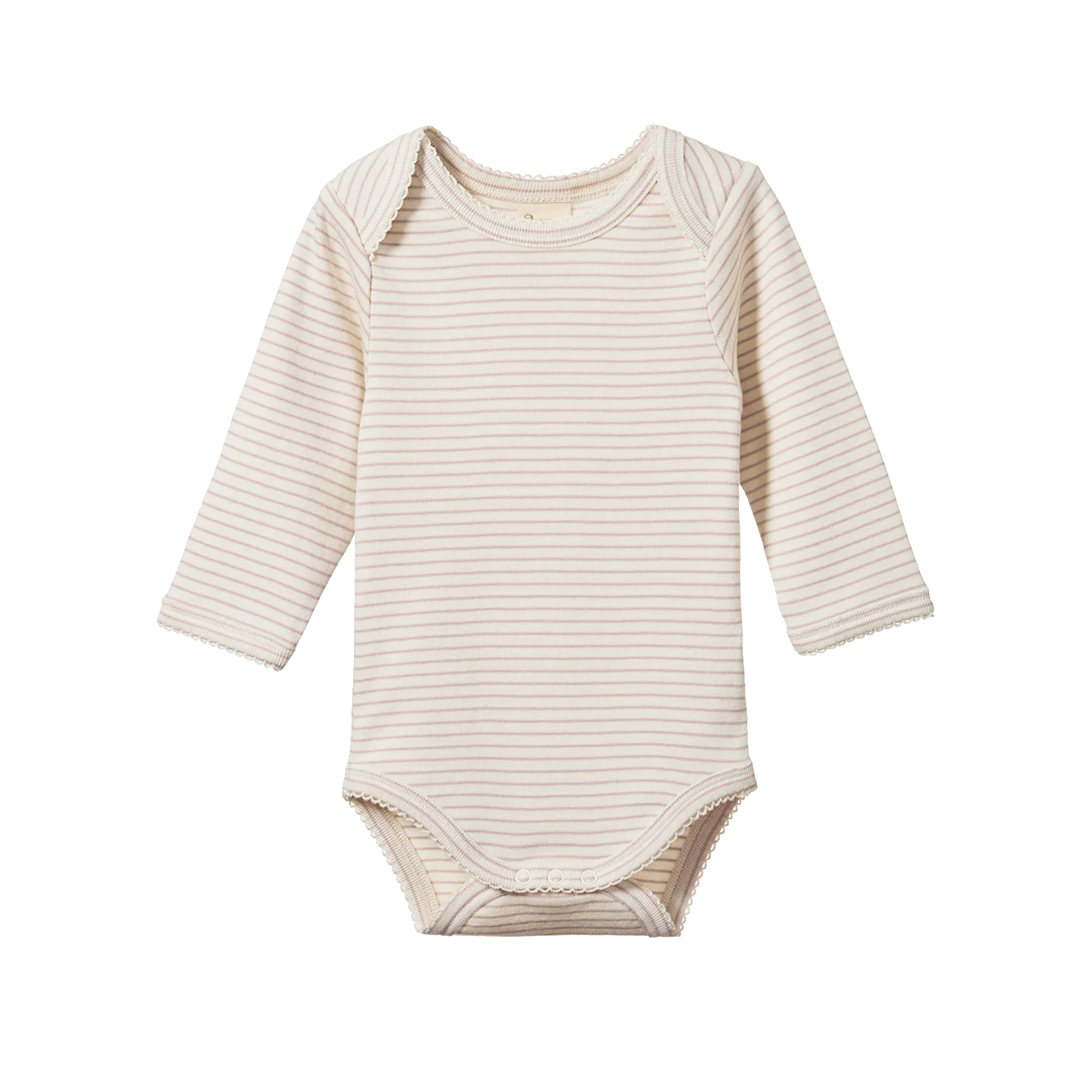 Long Sleeve Bodysuit - Lilac Pinstripe