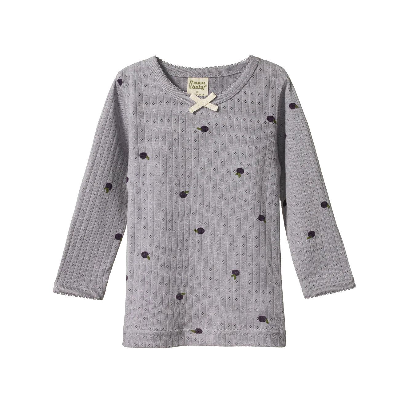 Nature Baby Long Sleeve Pointelle Tee - Petite Plum Print