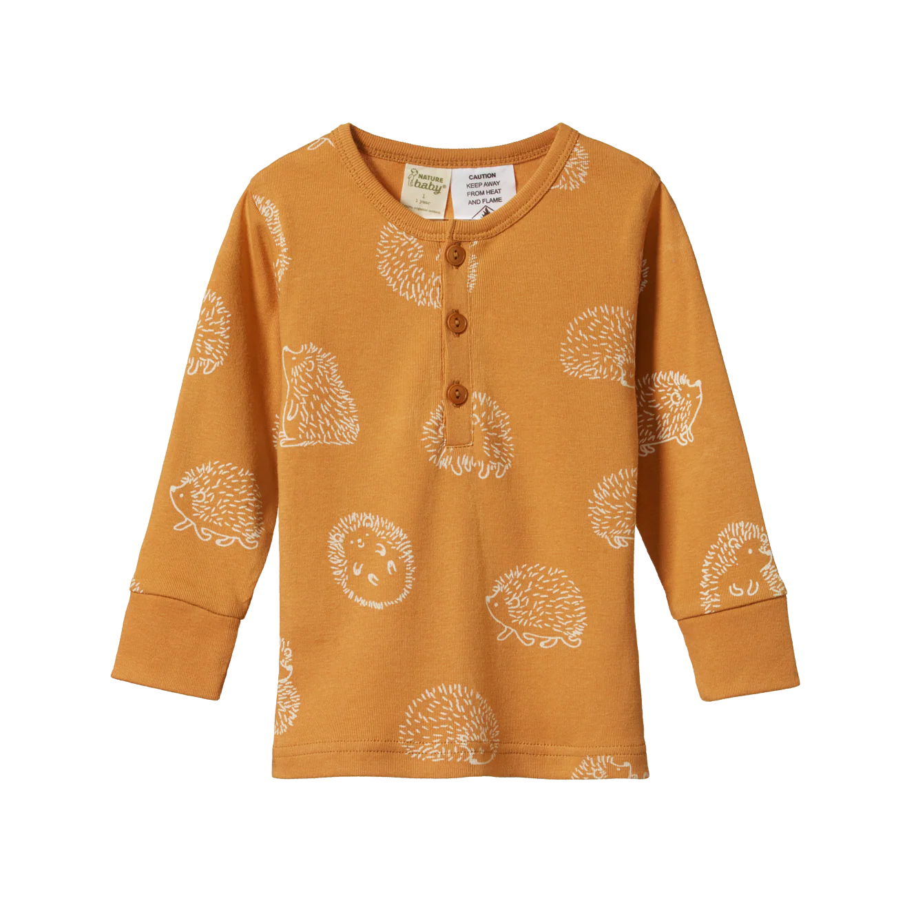 Nature Baby Long Sleeve Pyjamas 2pc - Happy Hedgehog Sleepwear Print - Image 2