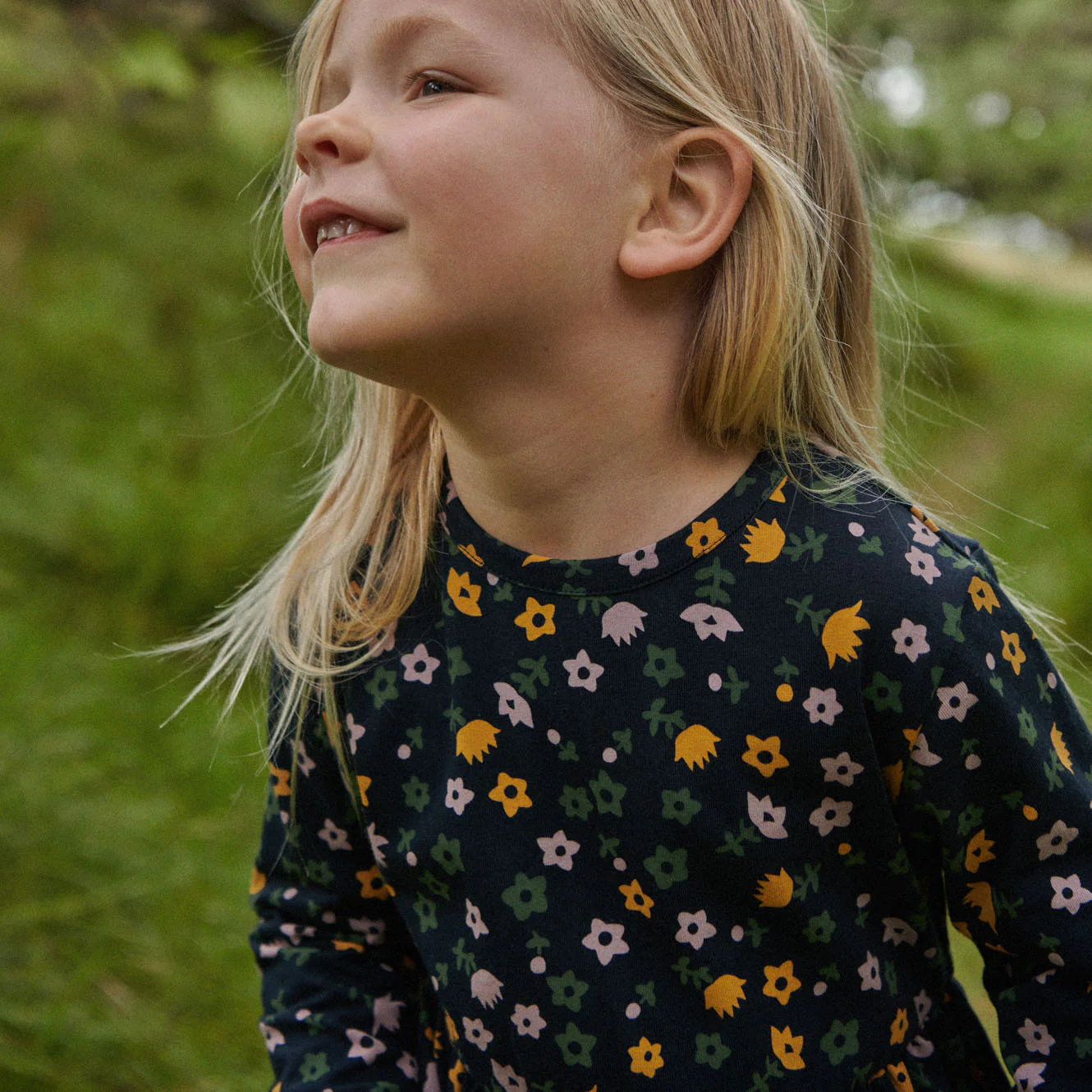 Long Sleeve Twirl Dress - Navy Pollyanna Print - Image 2