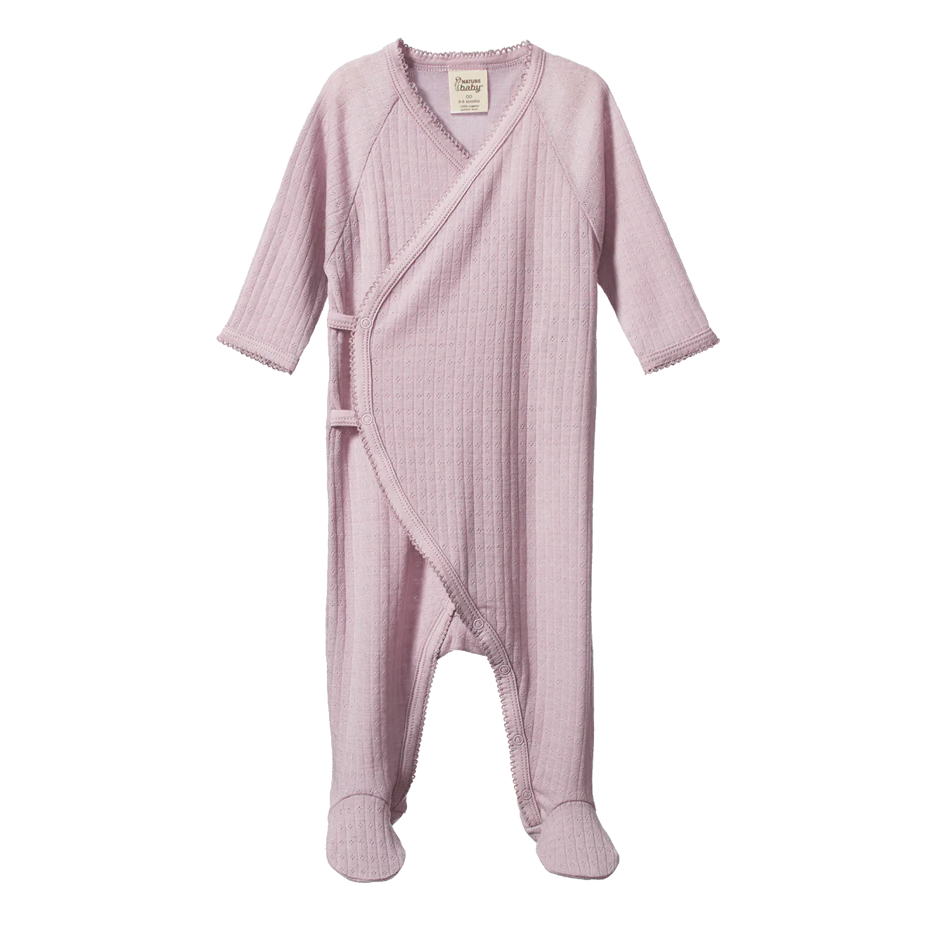 Merino Kimono Stretch & Grow Pointelle - Lilac