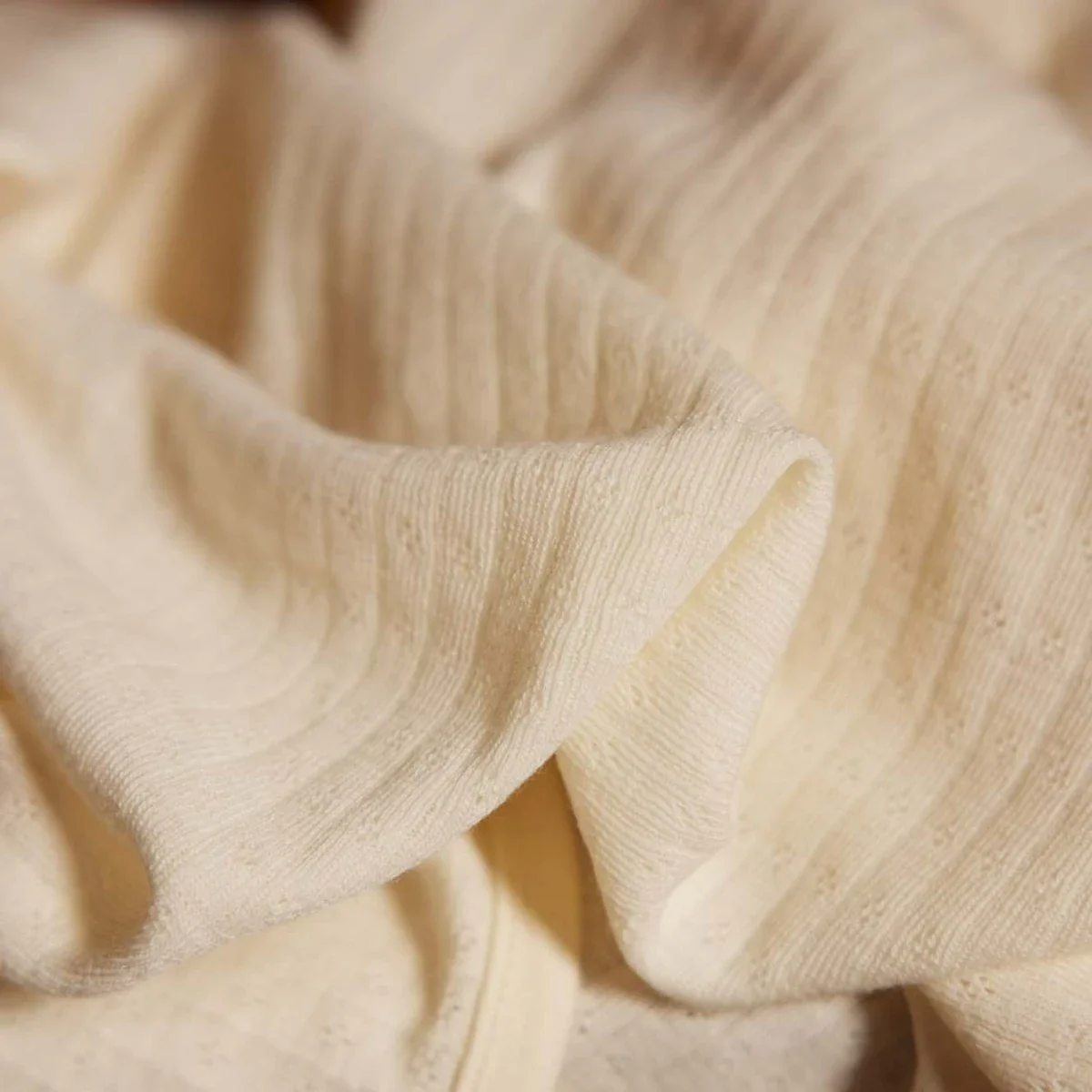 Merino Wrap Pointelle - Natural - Image 2