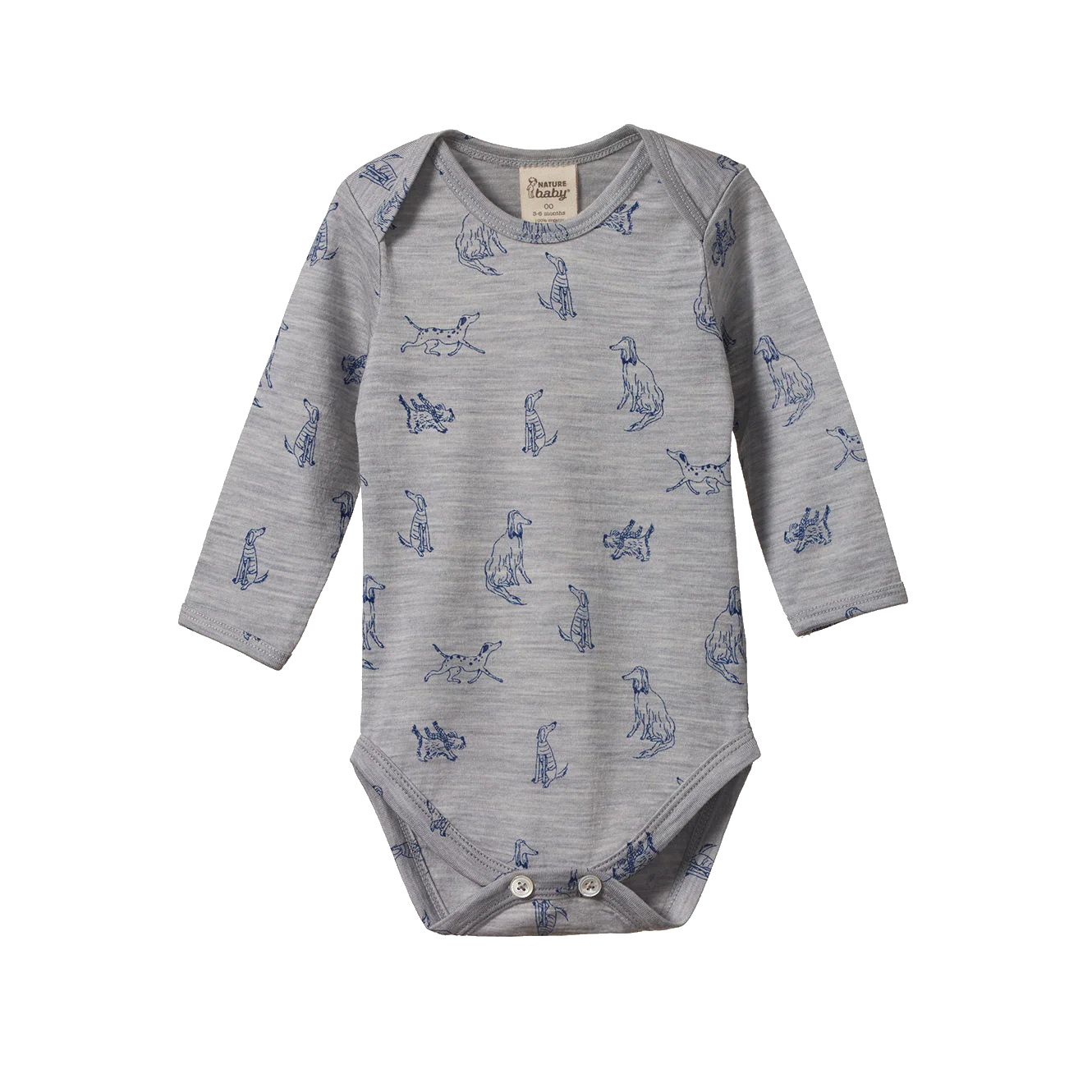 Merino Essentials Long Sleeve Bodysuit - Best Friend Print Merino
