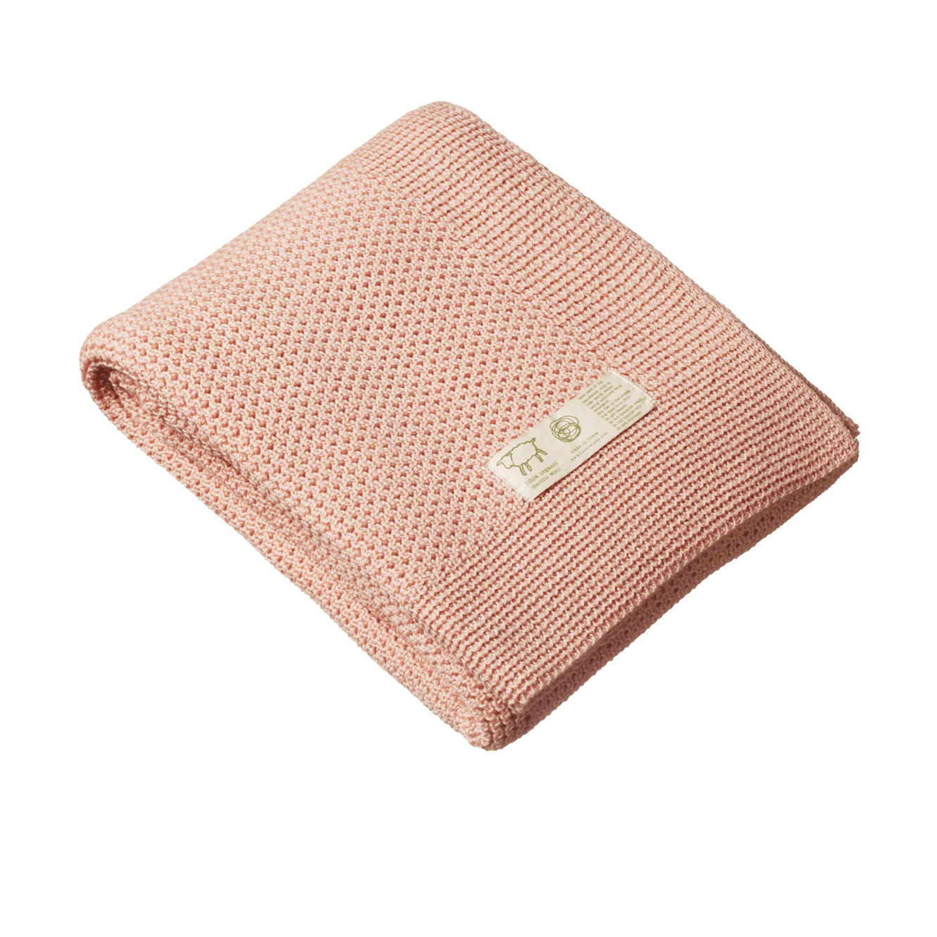 Nature Baby Merino Knit Bassinet Blanket - Rose Dust - Image 2