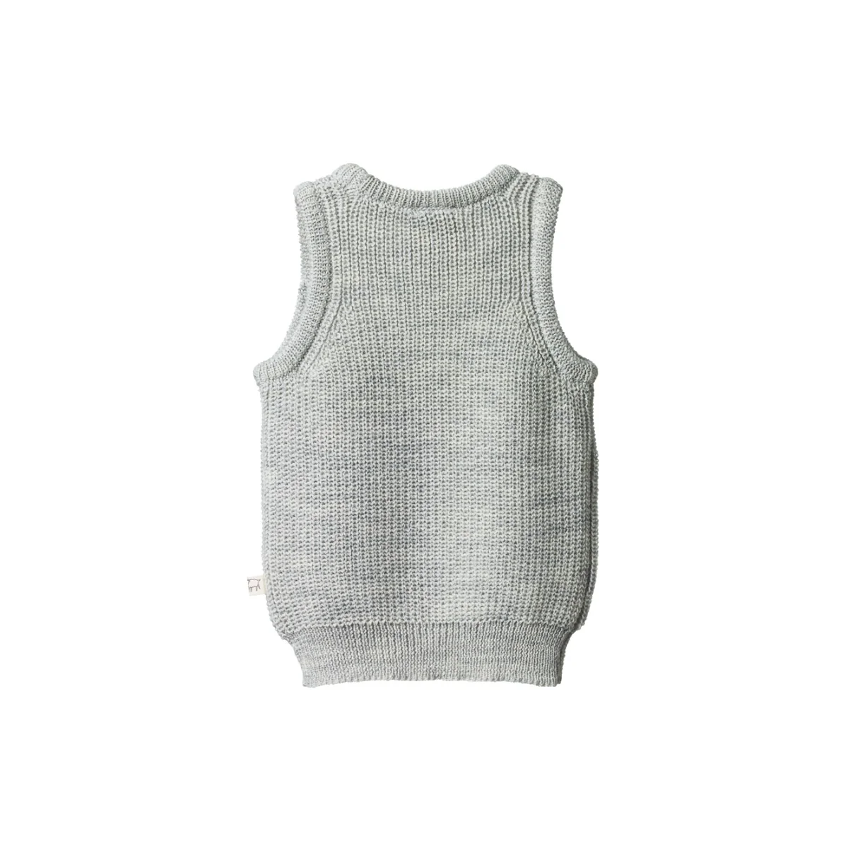 Merino Knit Vest - Light Grey Marl Chunky Knit - Image 3