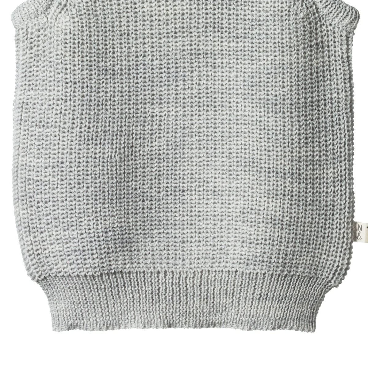 Merino Knit Vest - Light Grey Marl Chunky Knit - Image 4