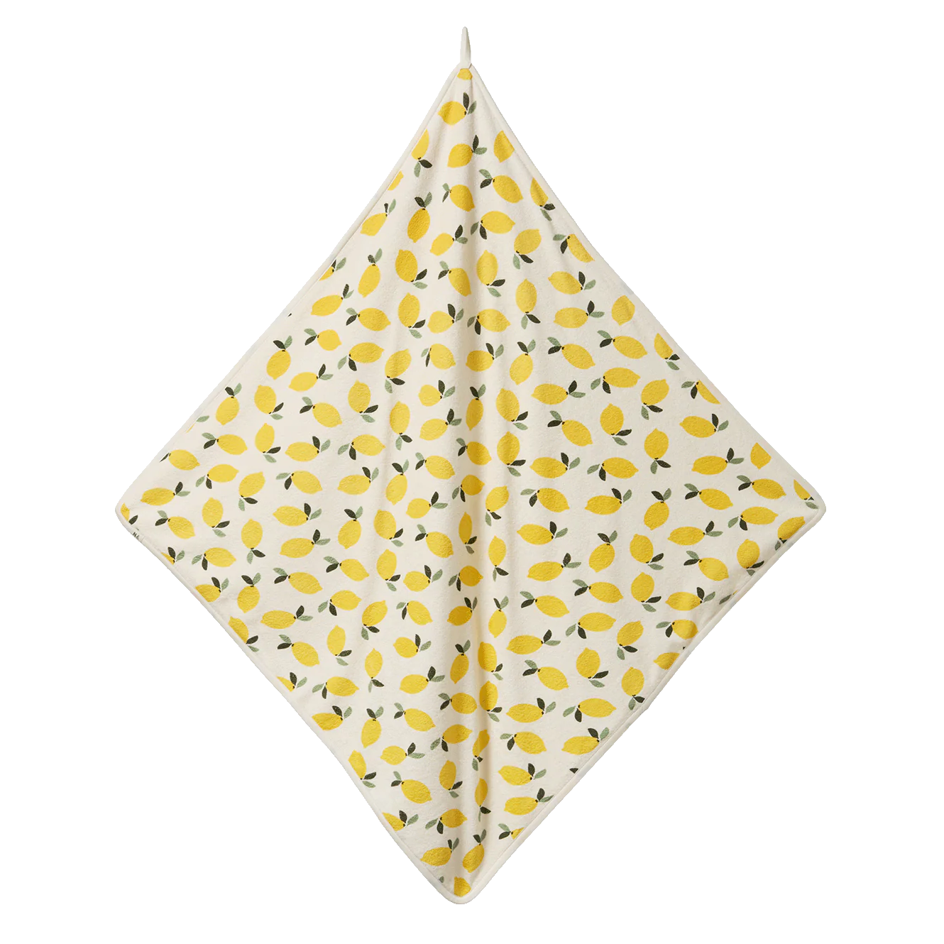 Organic Cotton Hooded Towel - Lemon Print Terry