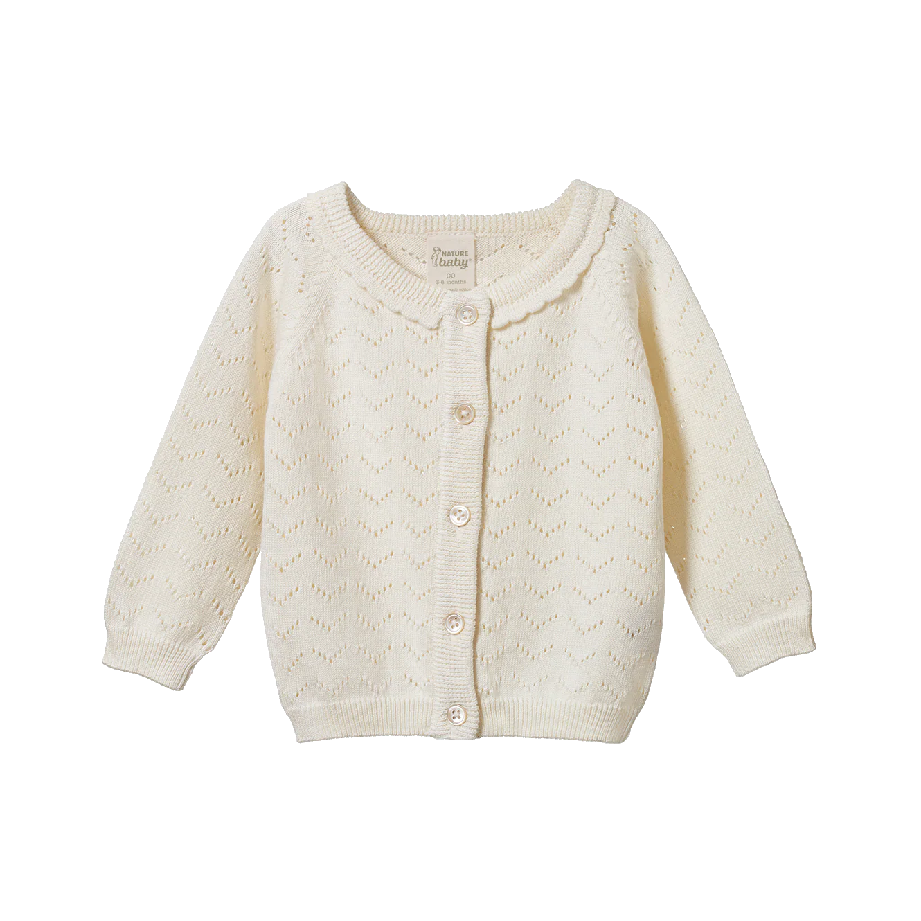 Piper Cardigan - Natural Pointelle