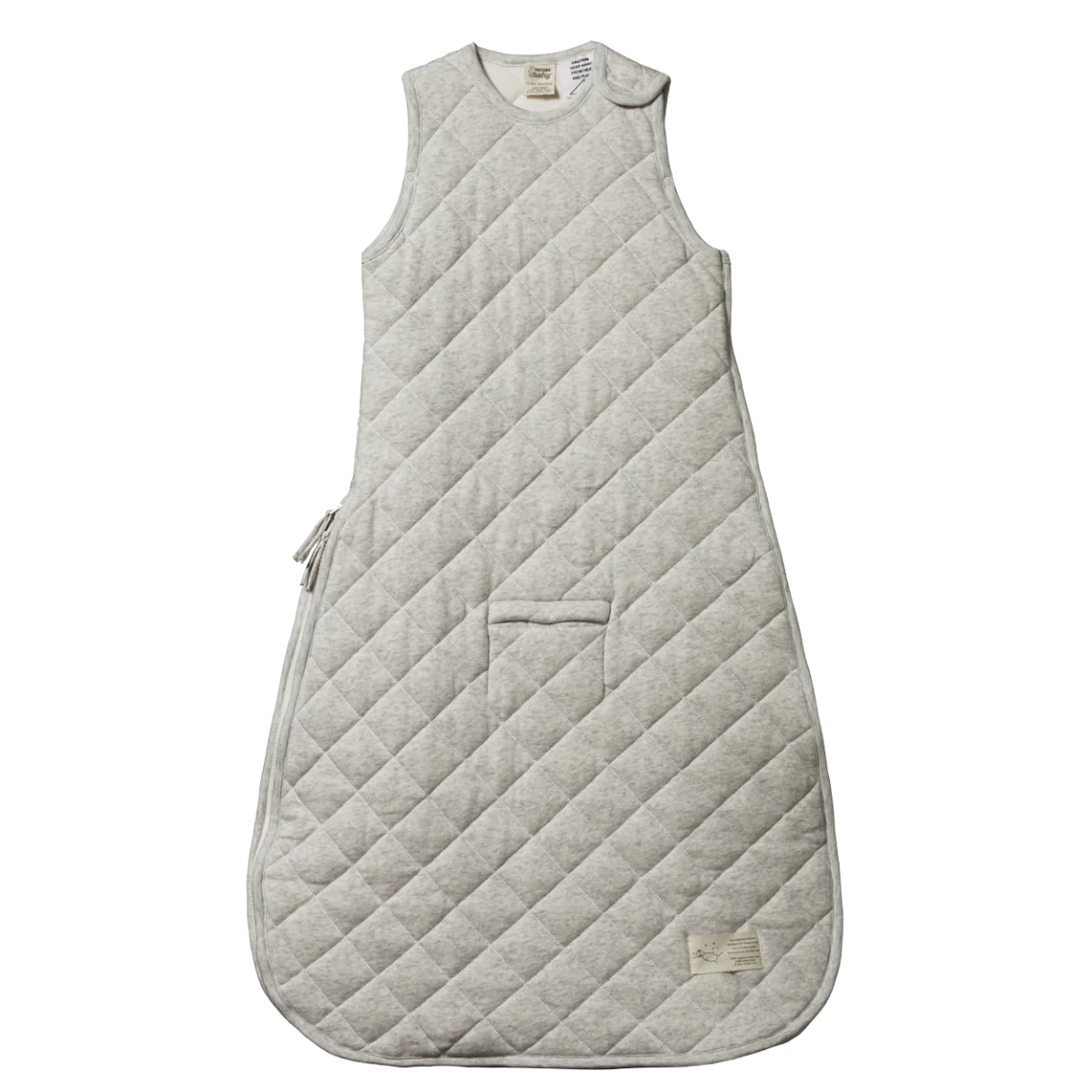 Nature Baby Quilted Cotton & Merino Duvet Sleeping Bag - Light Grey Marl