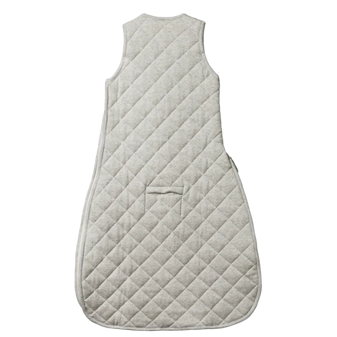 Nature Baby Quilted Cotton & Merino Duvet Sleeping Bag - Light Grey Marl - Image 3