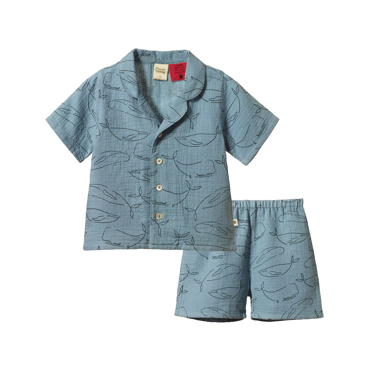 Seren Set Muslin - Blue Whale Print