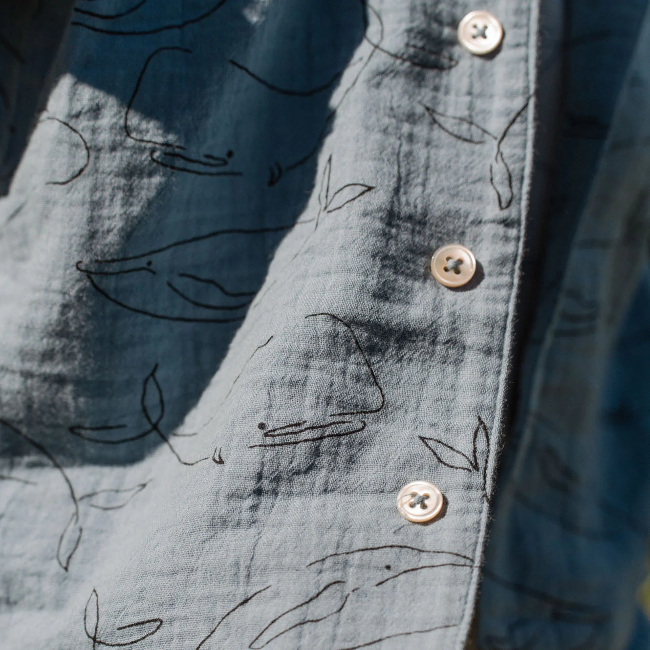 Seren Set Muslin - Blue Whale Print - Image 3