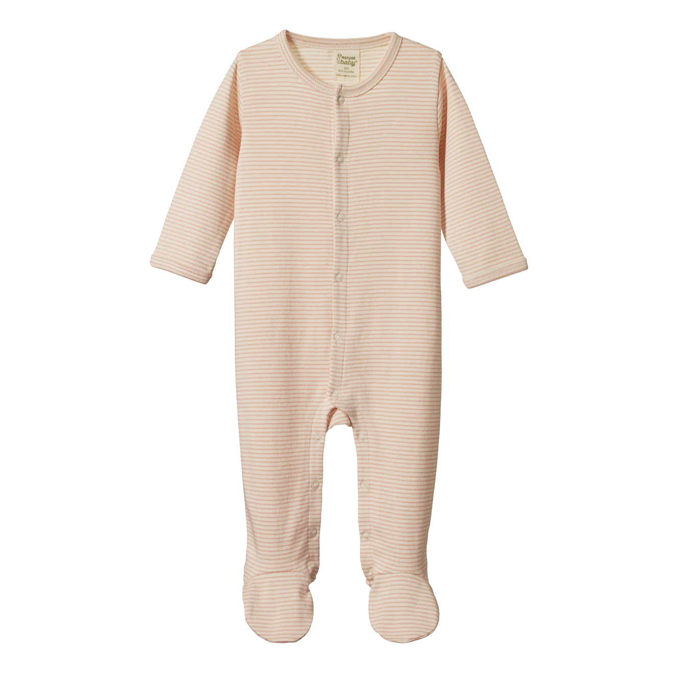 Nature Baby Stretch & Grow Suit - Rose Dust Pinstripe