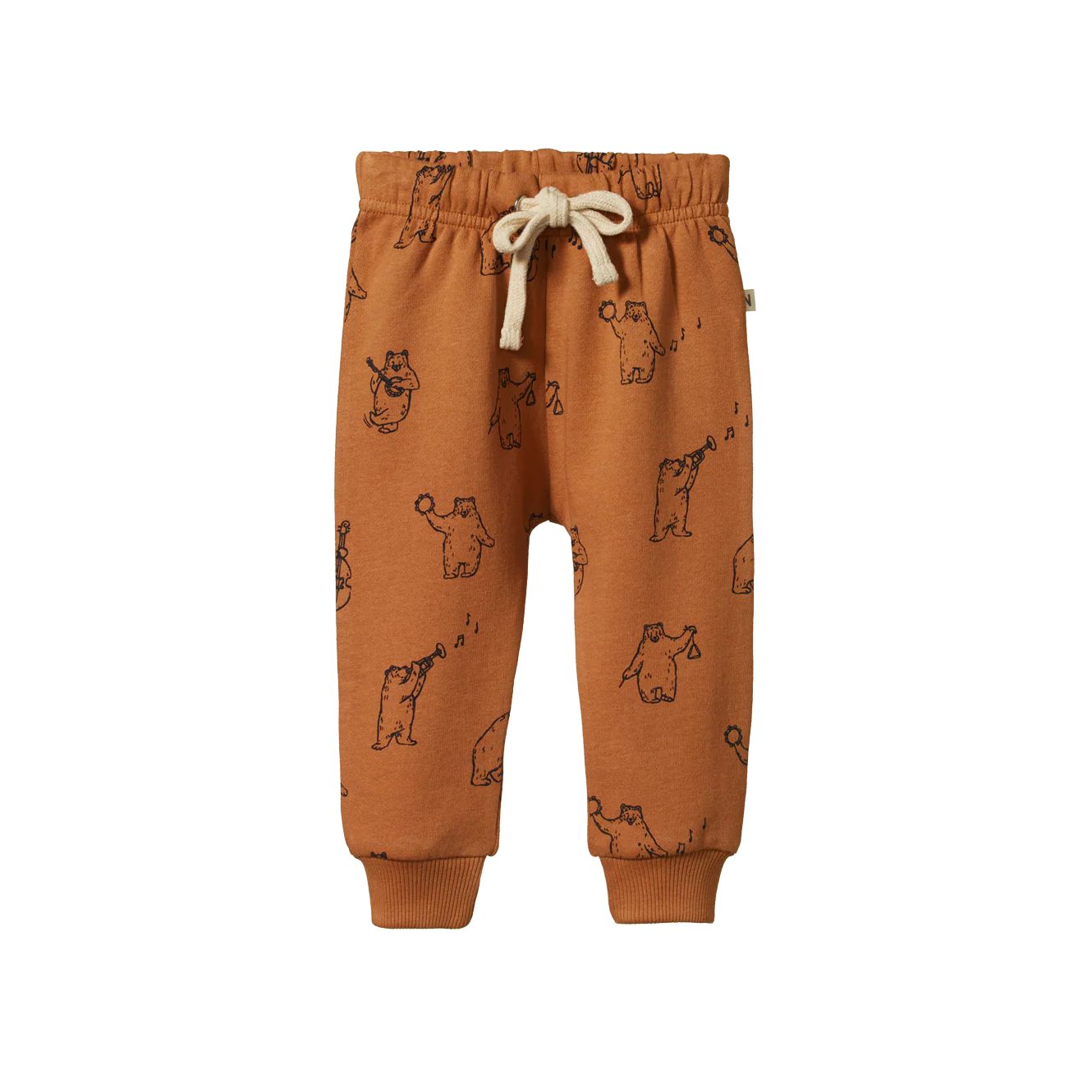 Nature Baby Sunday Trackies - Bluegrass Bears Pecan Print